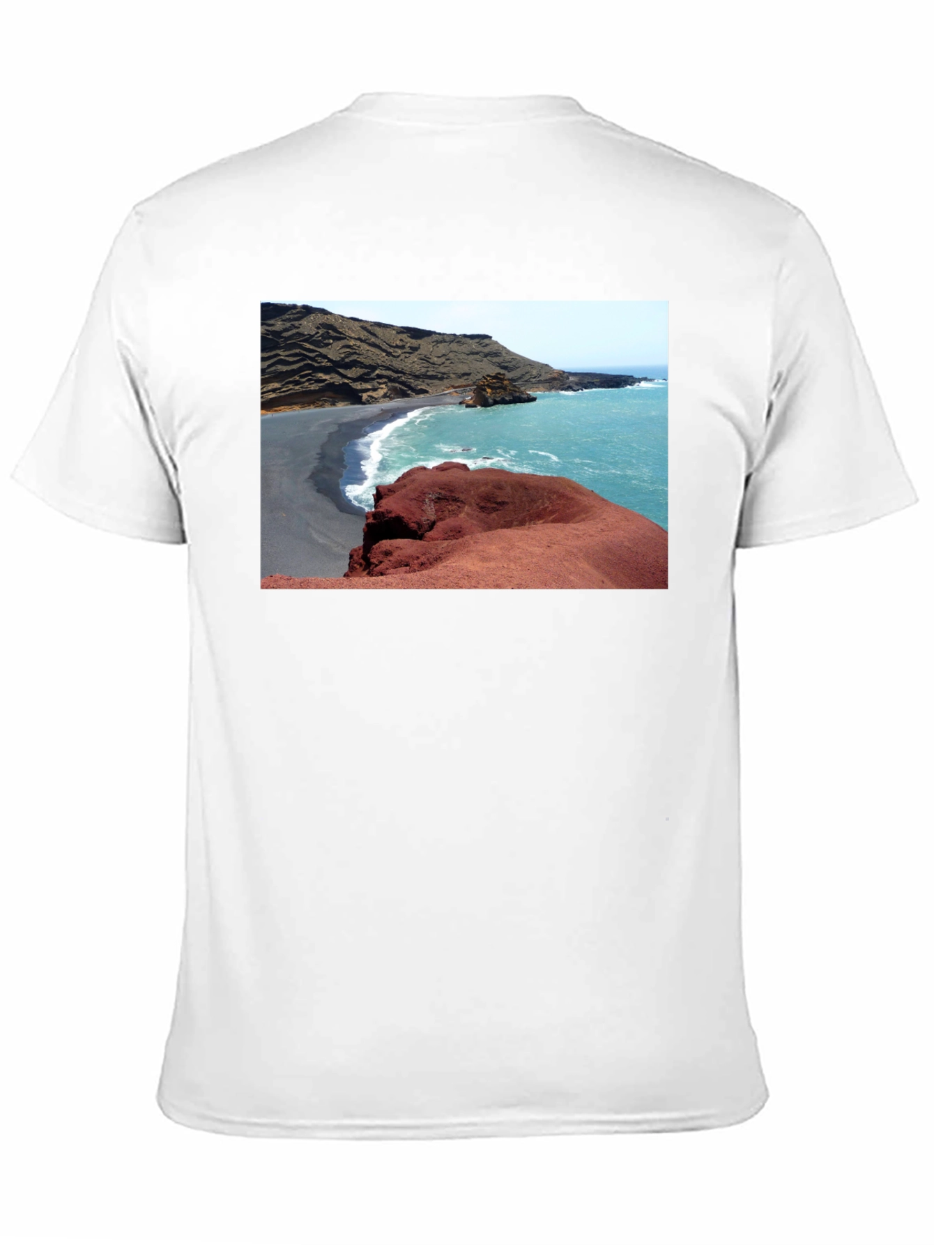 Red Beach T-Shirt - Black Cotton Tee