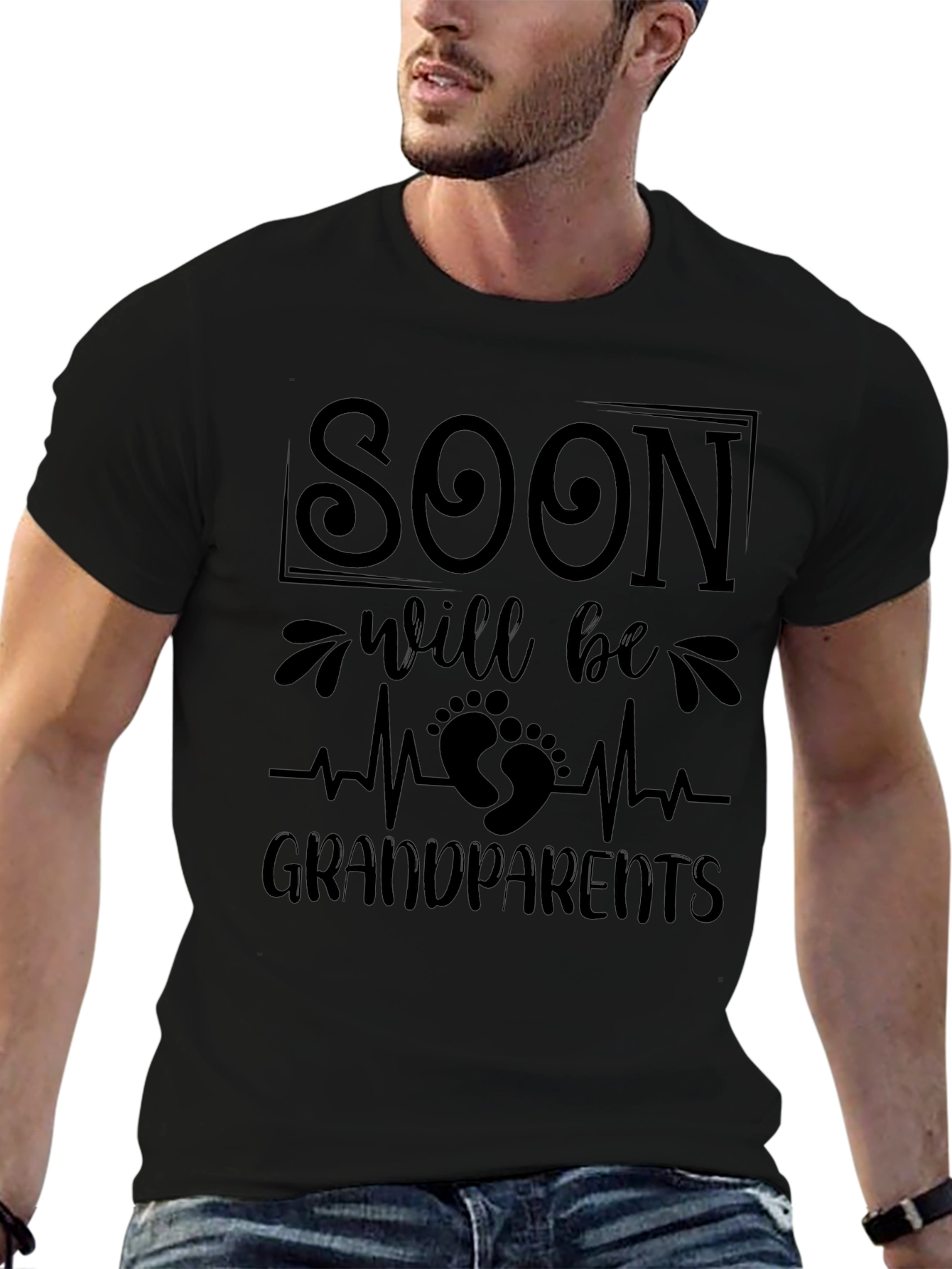 Soon To Be Grandparents Black T-Shirt