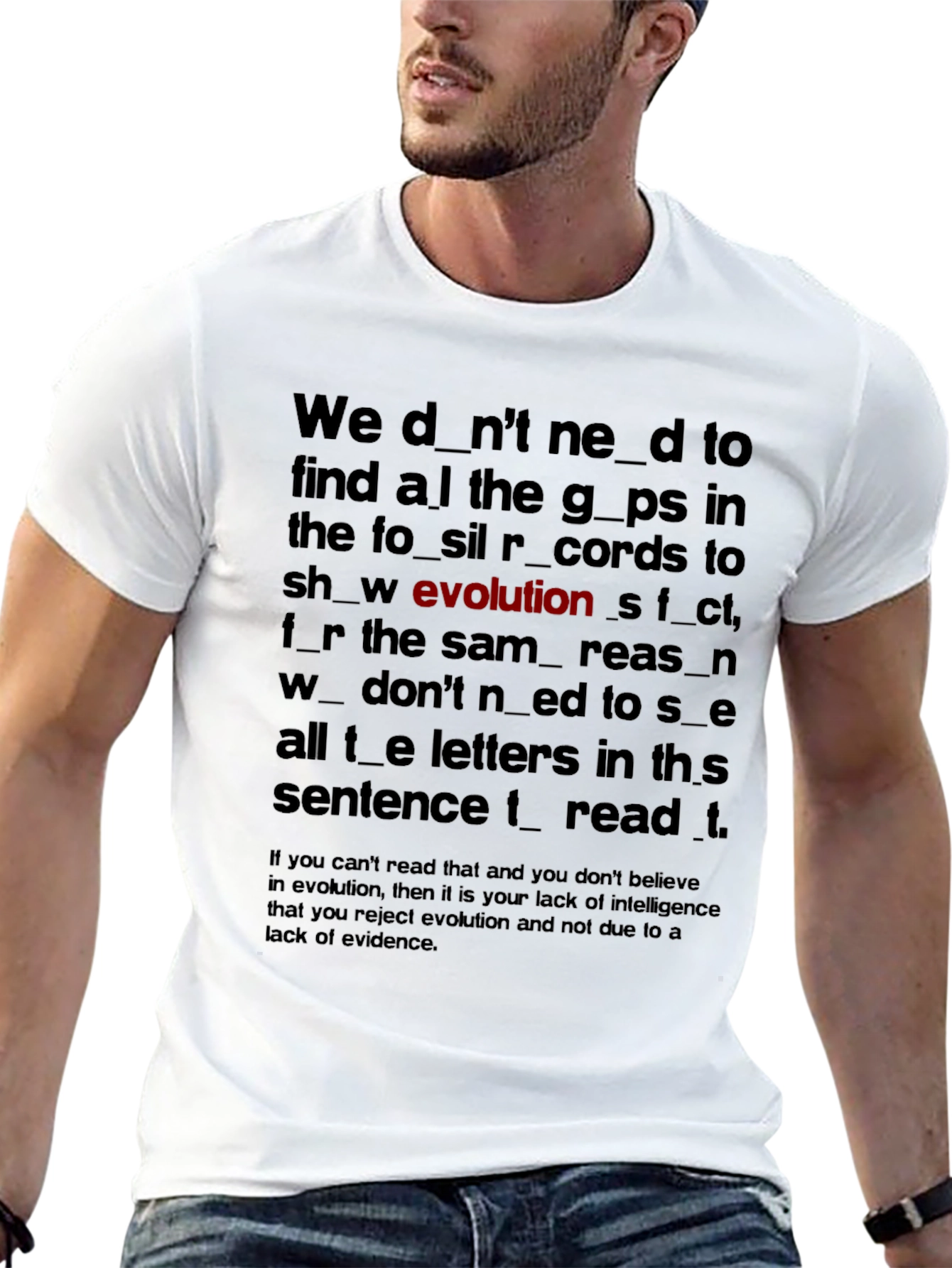 Evolution T-Shirt: Missing Letters