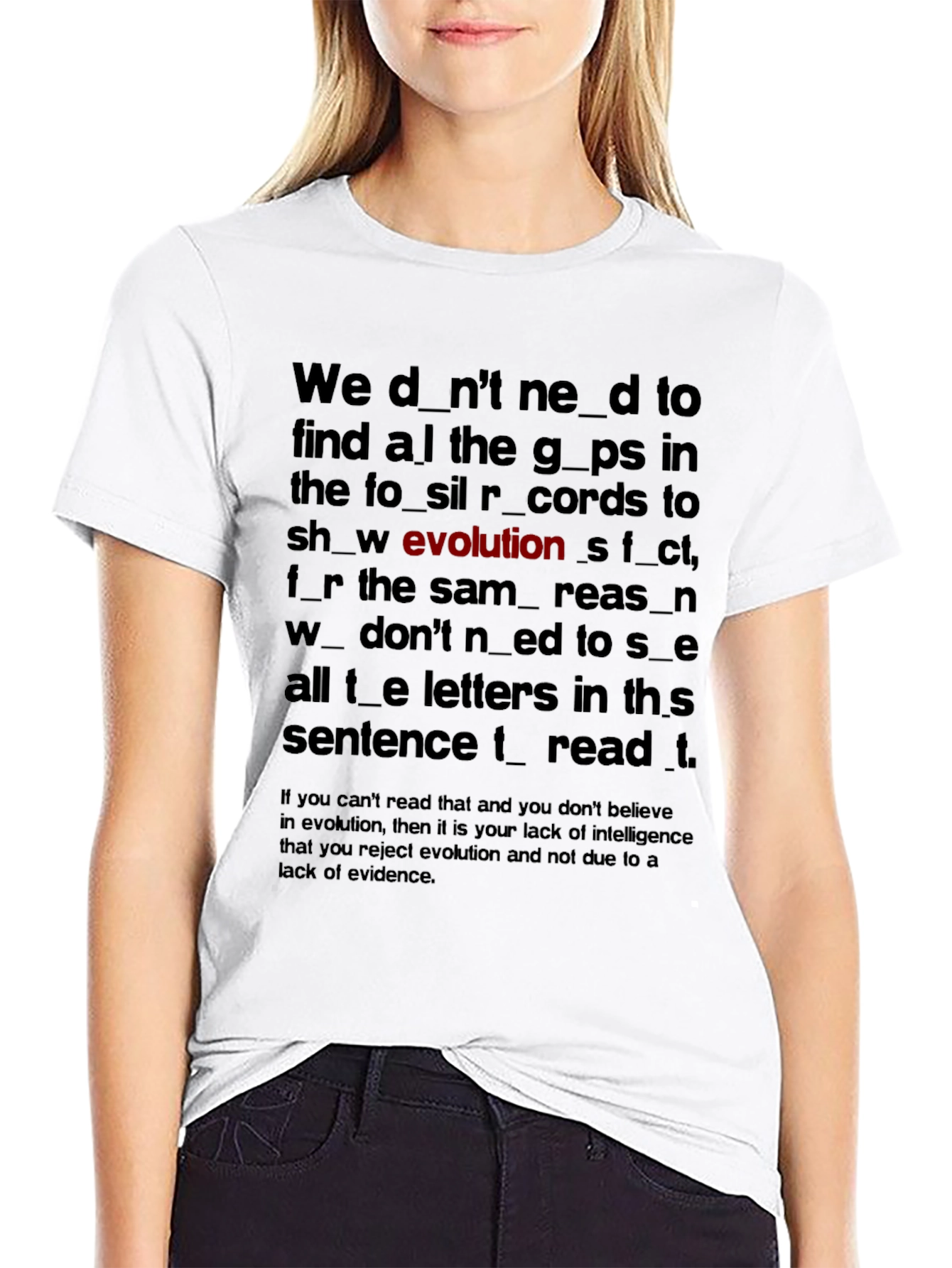 Evolution T-Shirt: Missing Letters