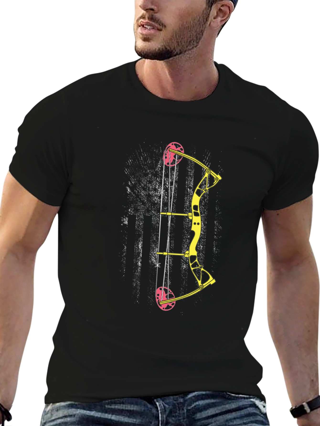 Archery Bow Graphic Tee - Black