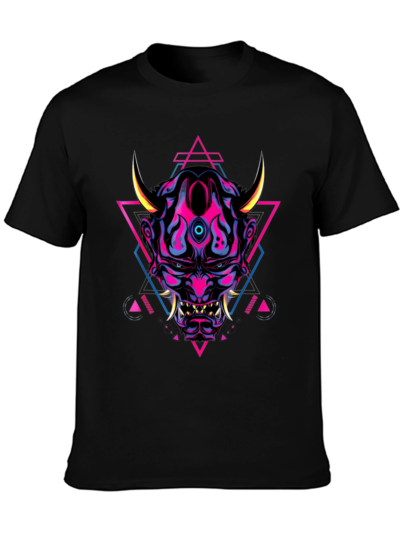 Cyberpunk Oni Mask Graphic Tee