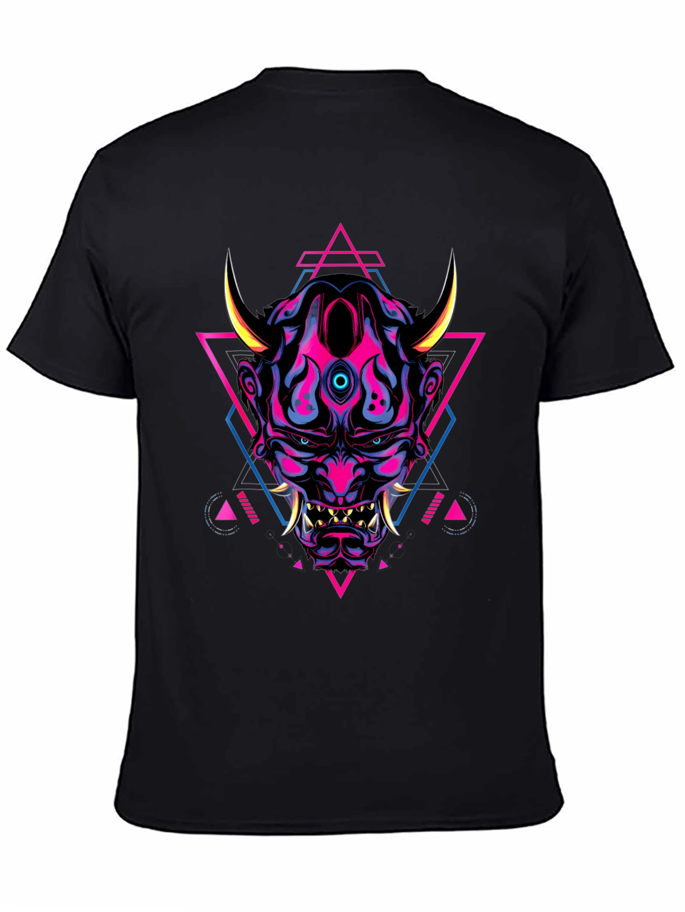 Cyberpunk Oni Mask Graphic Tee