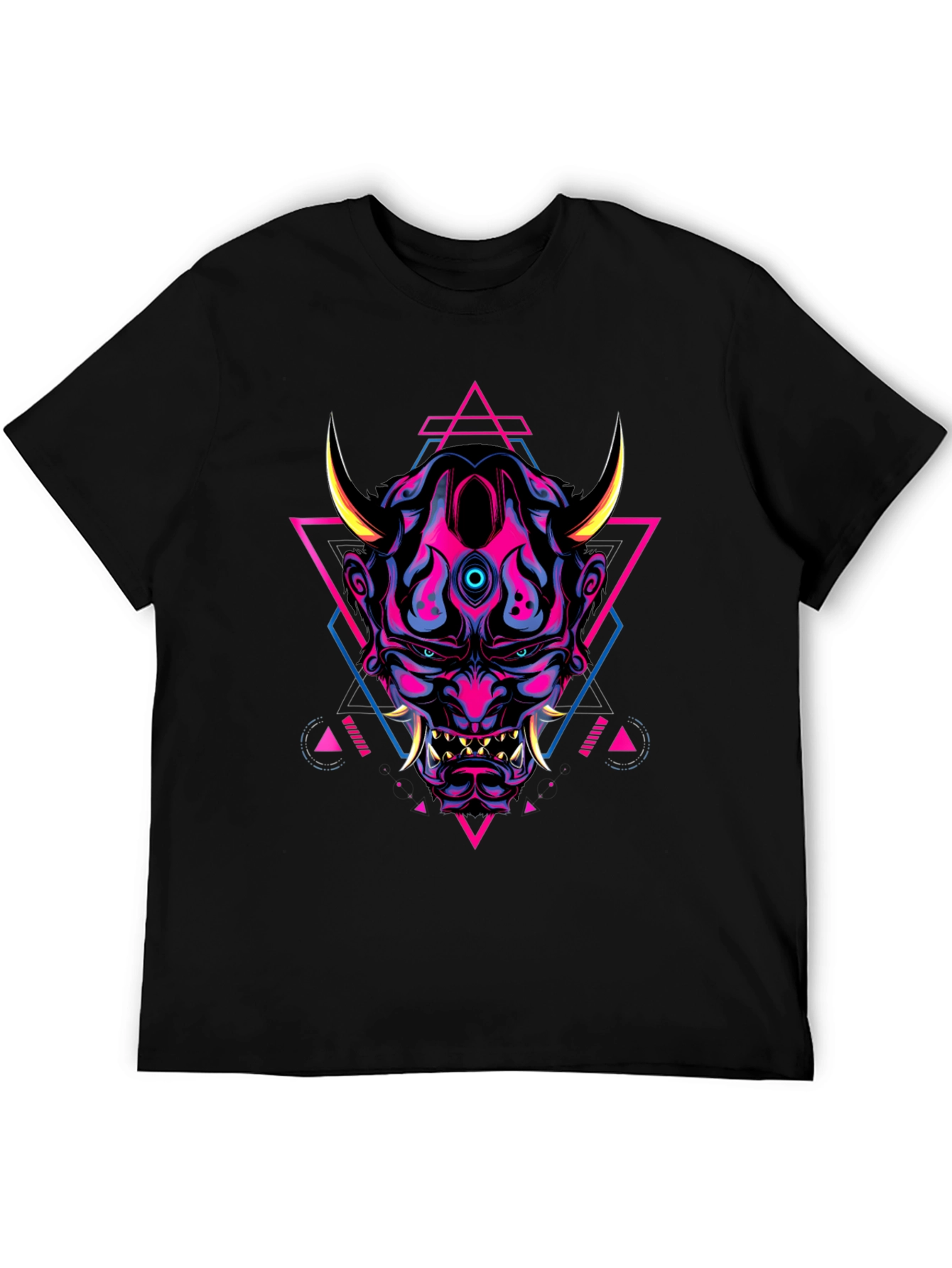 Cyberpunk Oni Mask Graphic Tee
