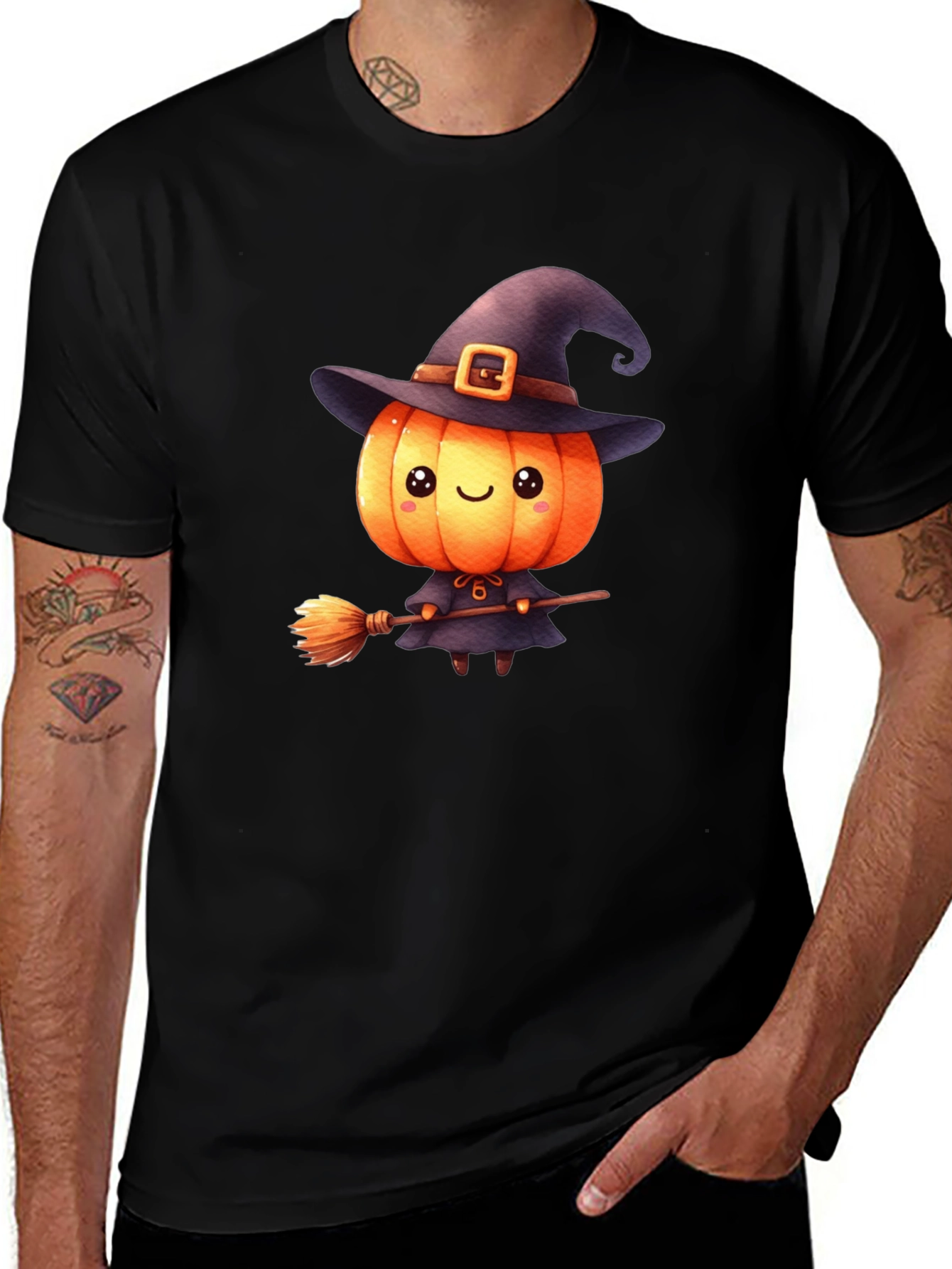 Cute Halloween Pumpkin Witch T-Shirt