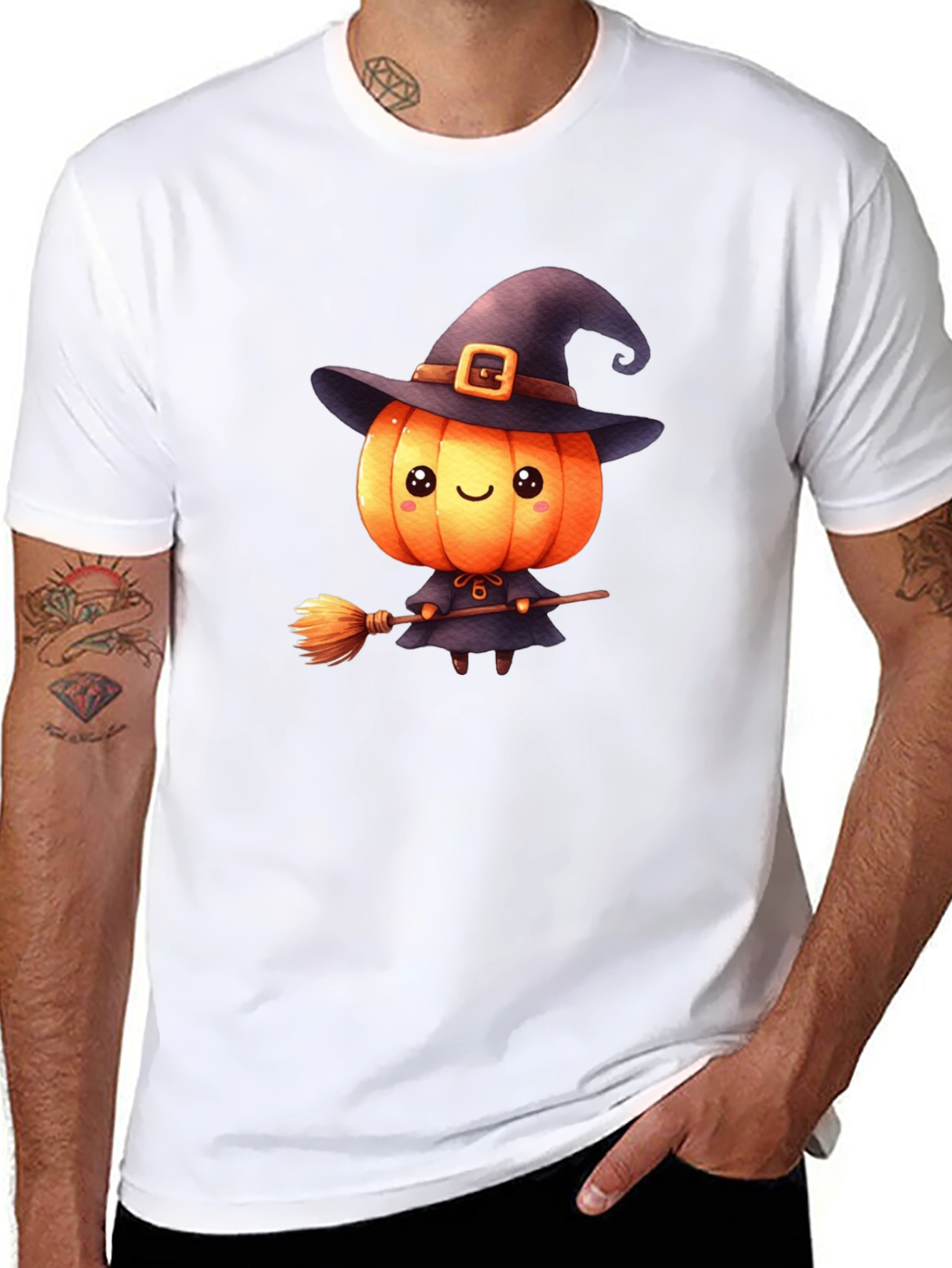 Cute Halloween Pumpkin Witch T-Shirt
