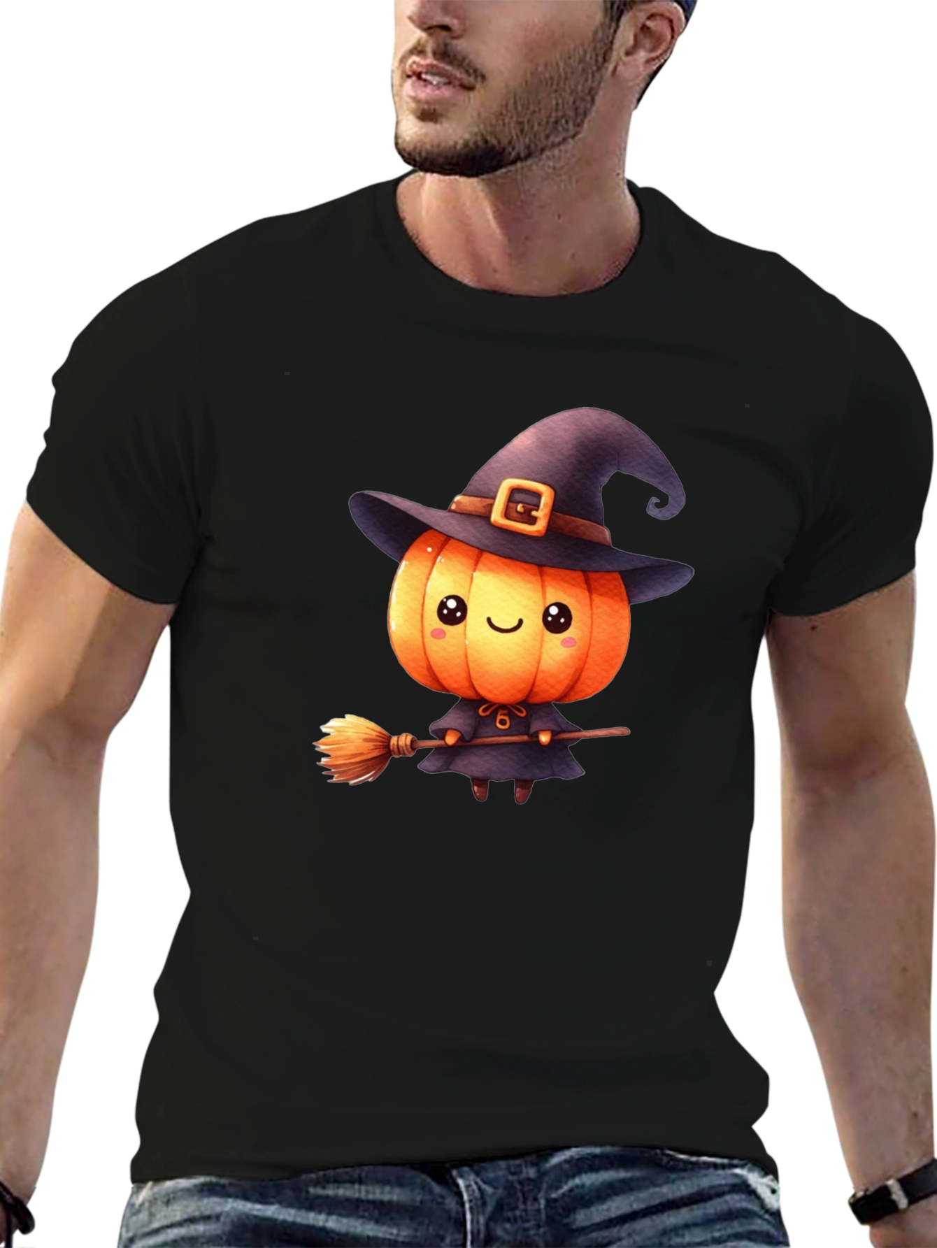 Cute Halloween Pumpkin Witch T-Shirt