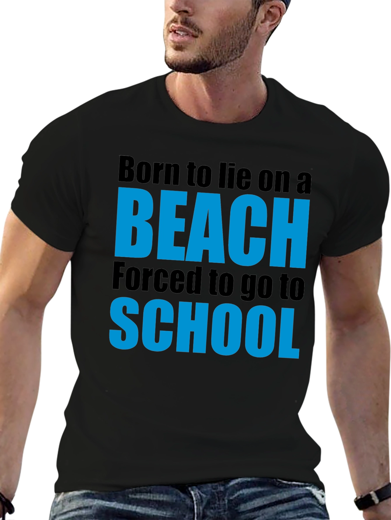 Born to Beach Funny Graphic T-Shirt