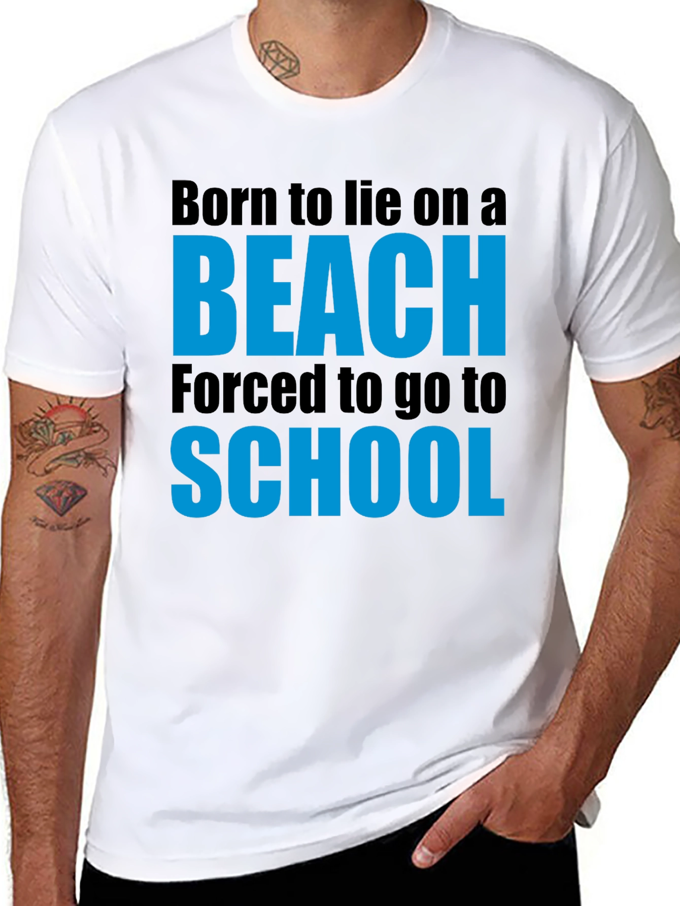 Born to Beach Funny Graphic T-Shirt