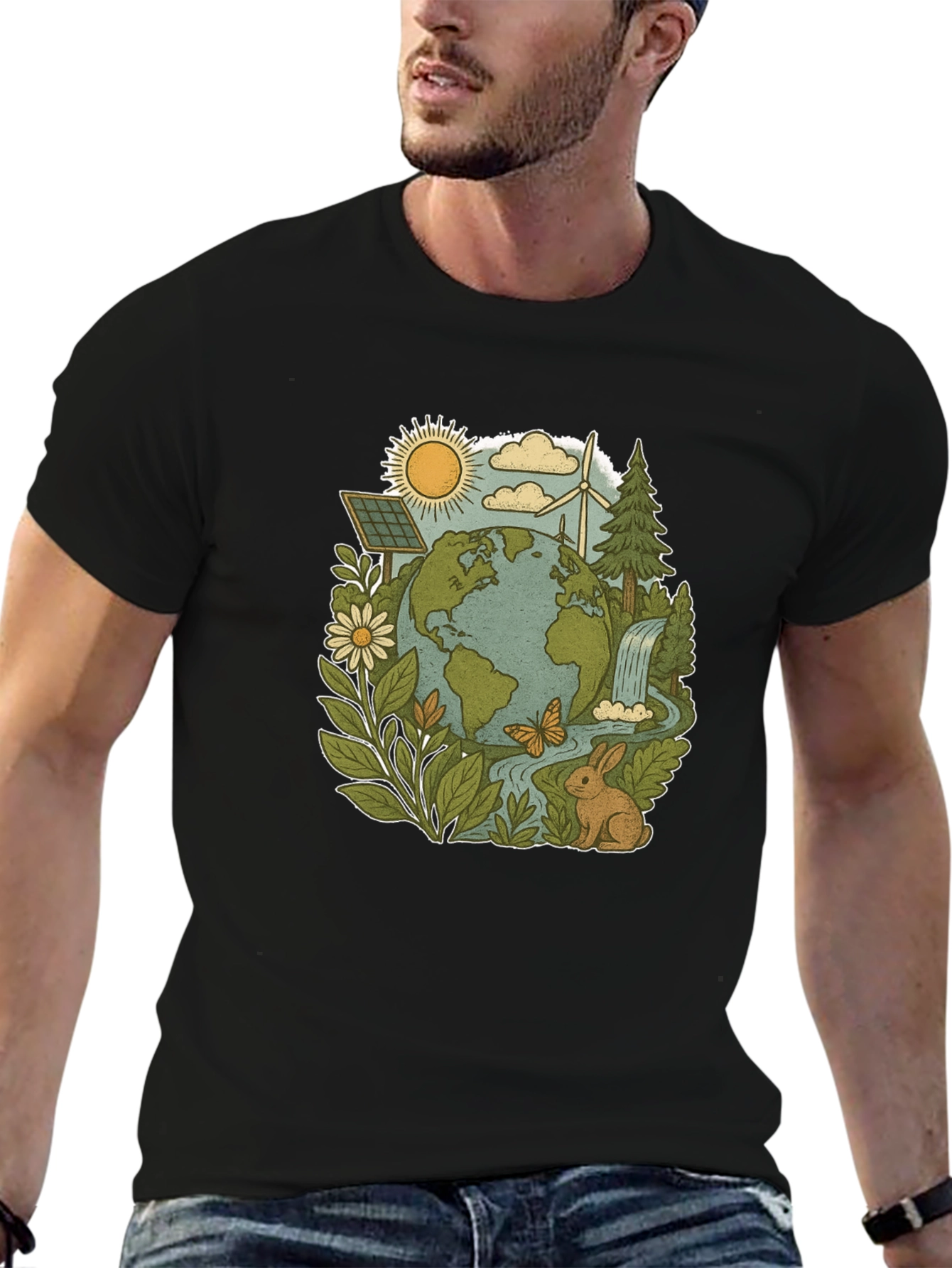 Eco-Friendly Planet Graphic Tee