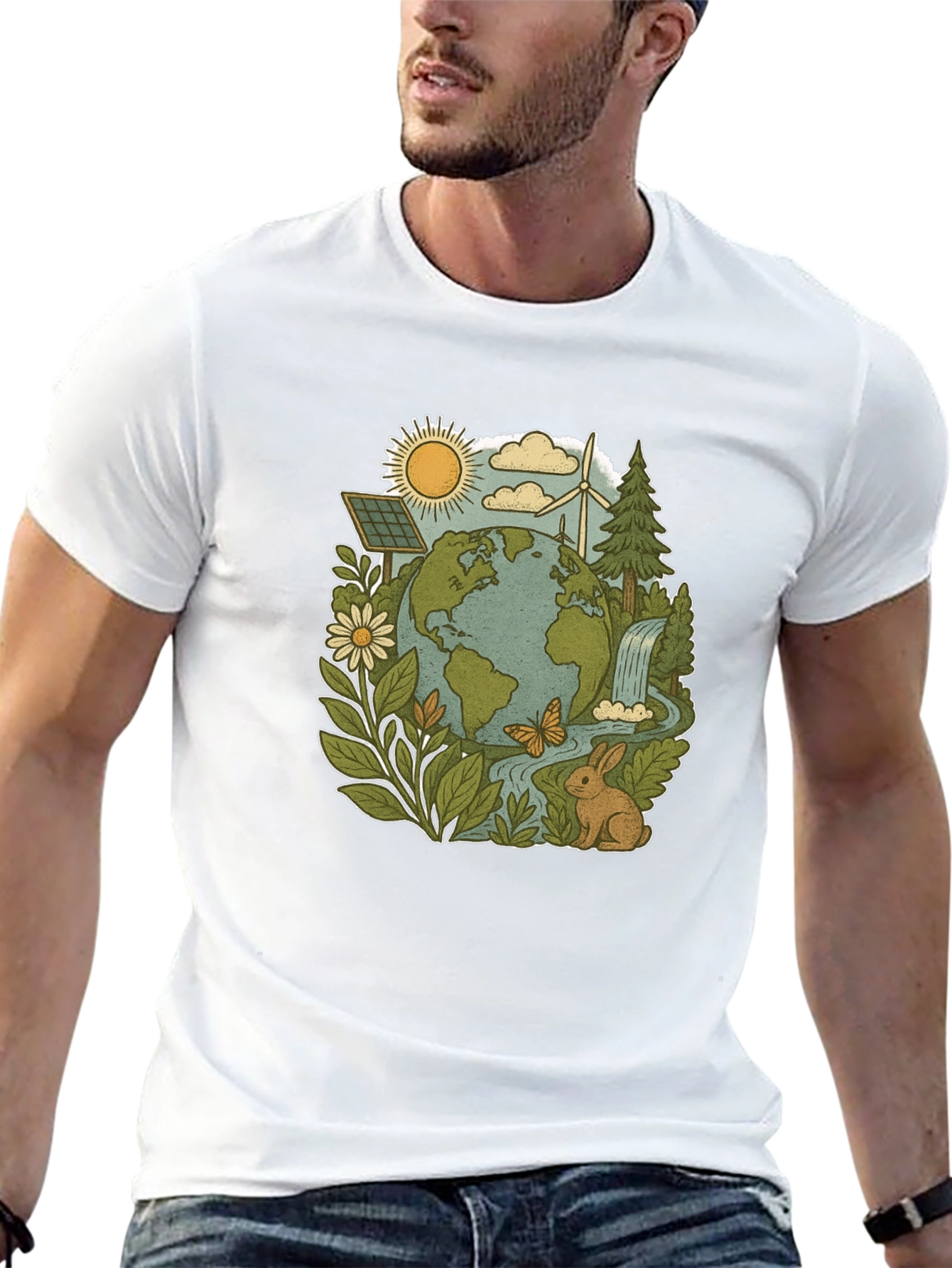 Eco-Friendly Planet Graphic Tee