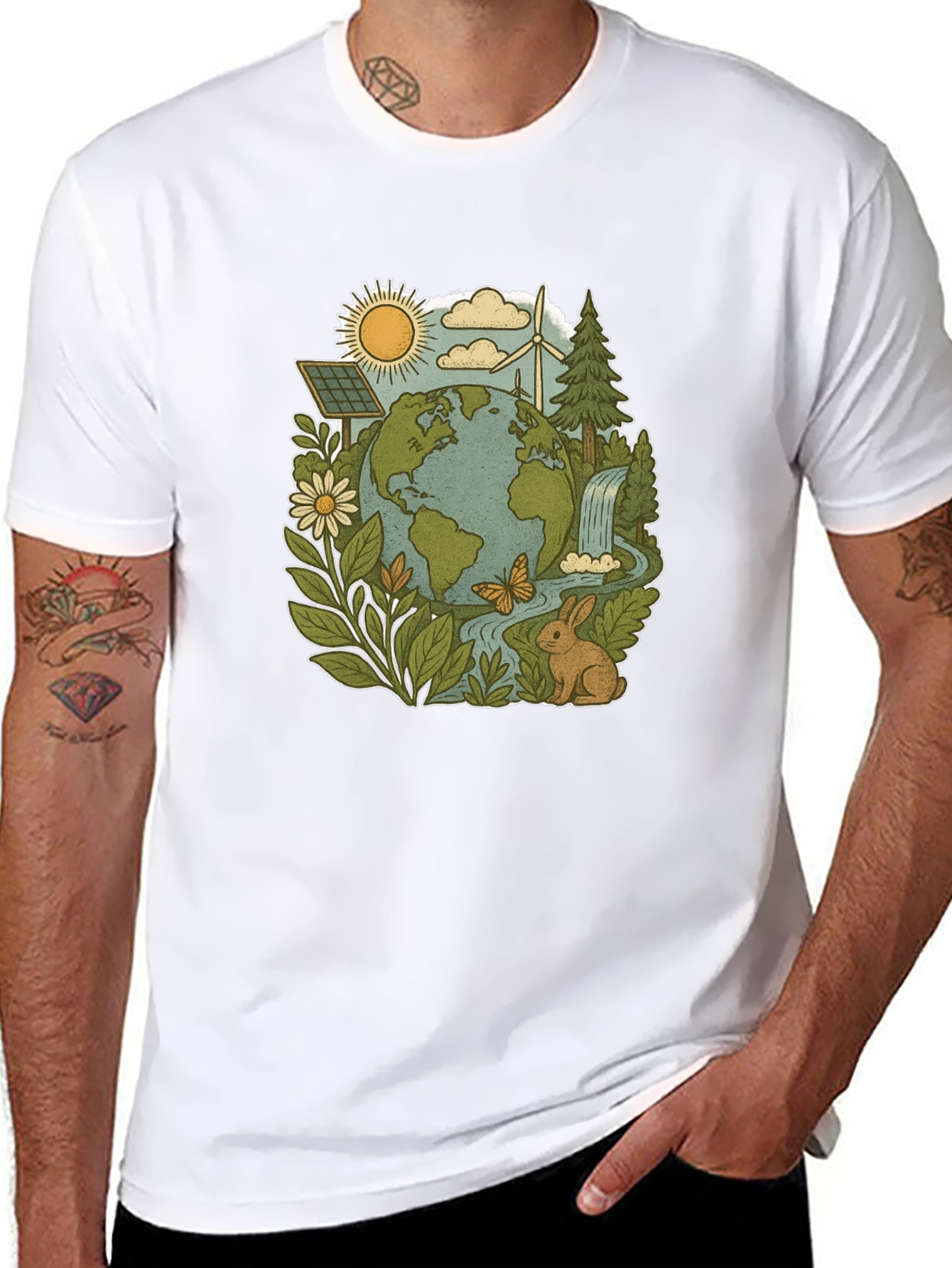 Eco-Friendly Planet Graphic Tee