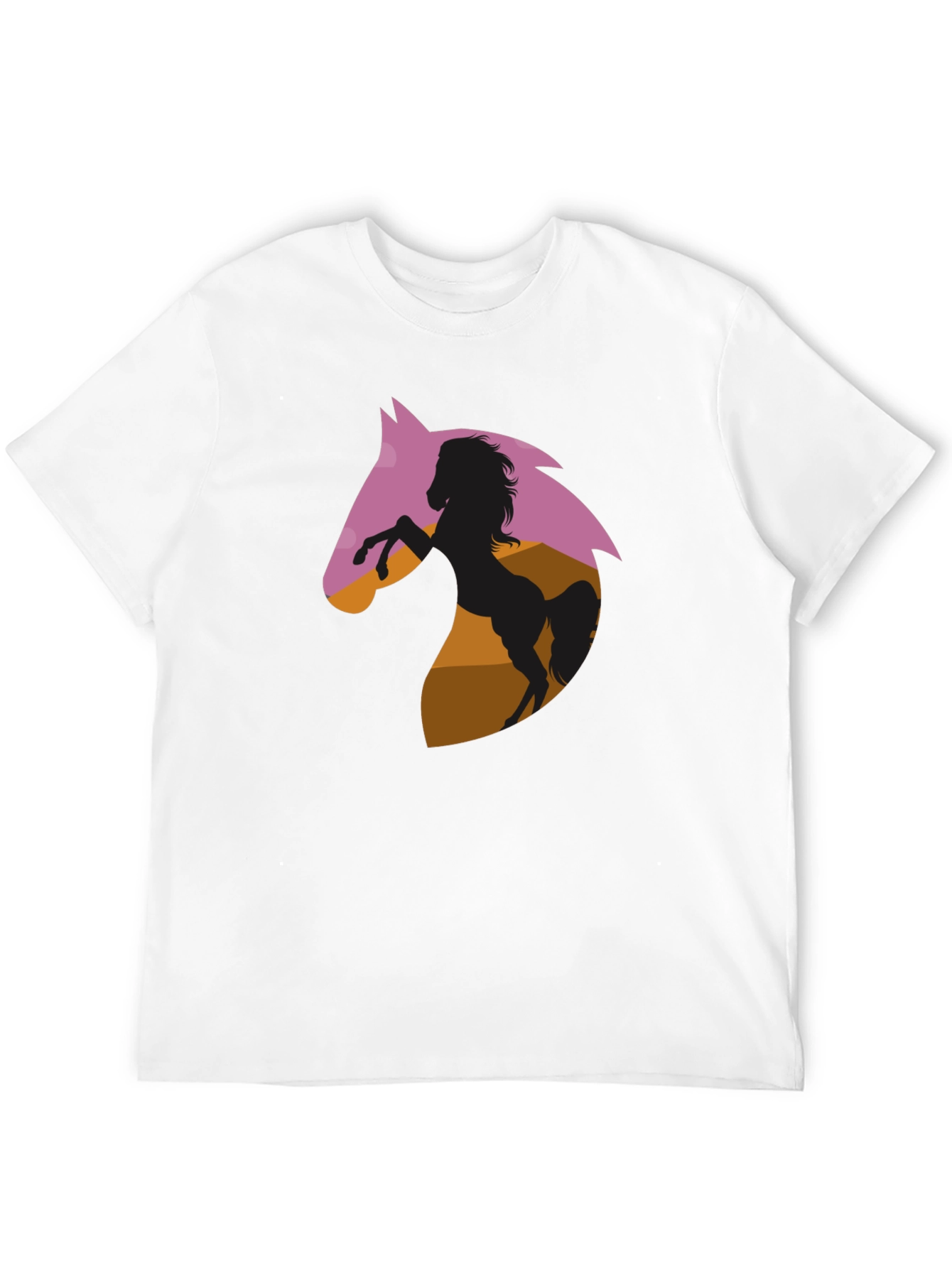 Horse Silhouette Graphic Tee - Black