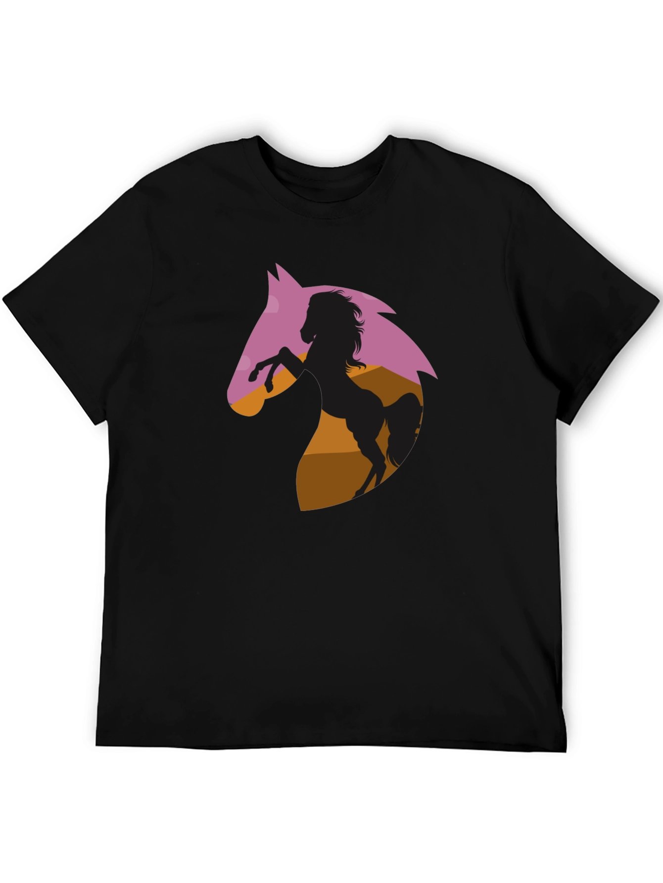 Horse Silhouette Graphic Tee - Black