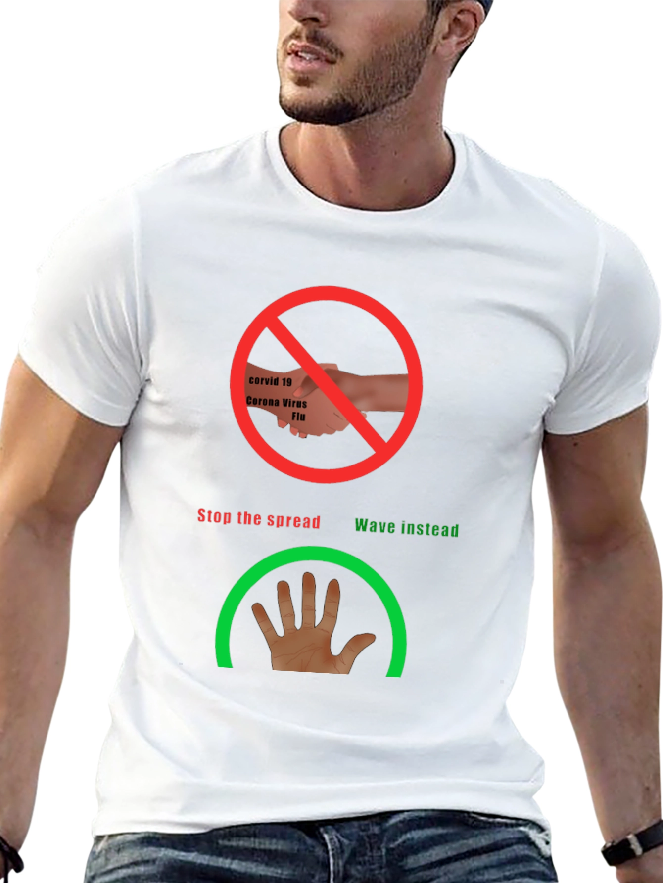 Stop the Spread Novelty Tee - Wave Instead!