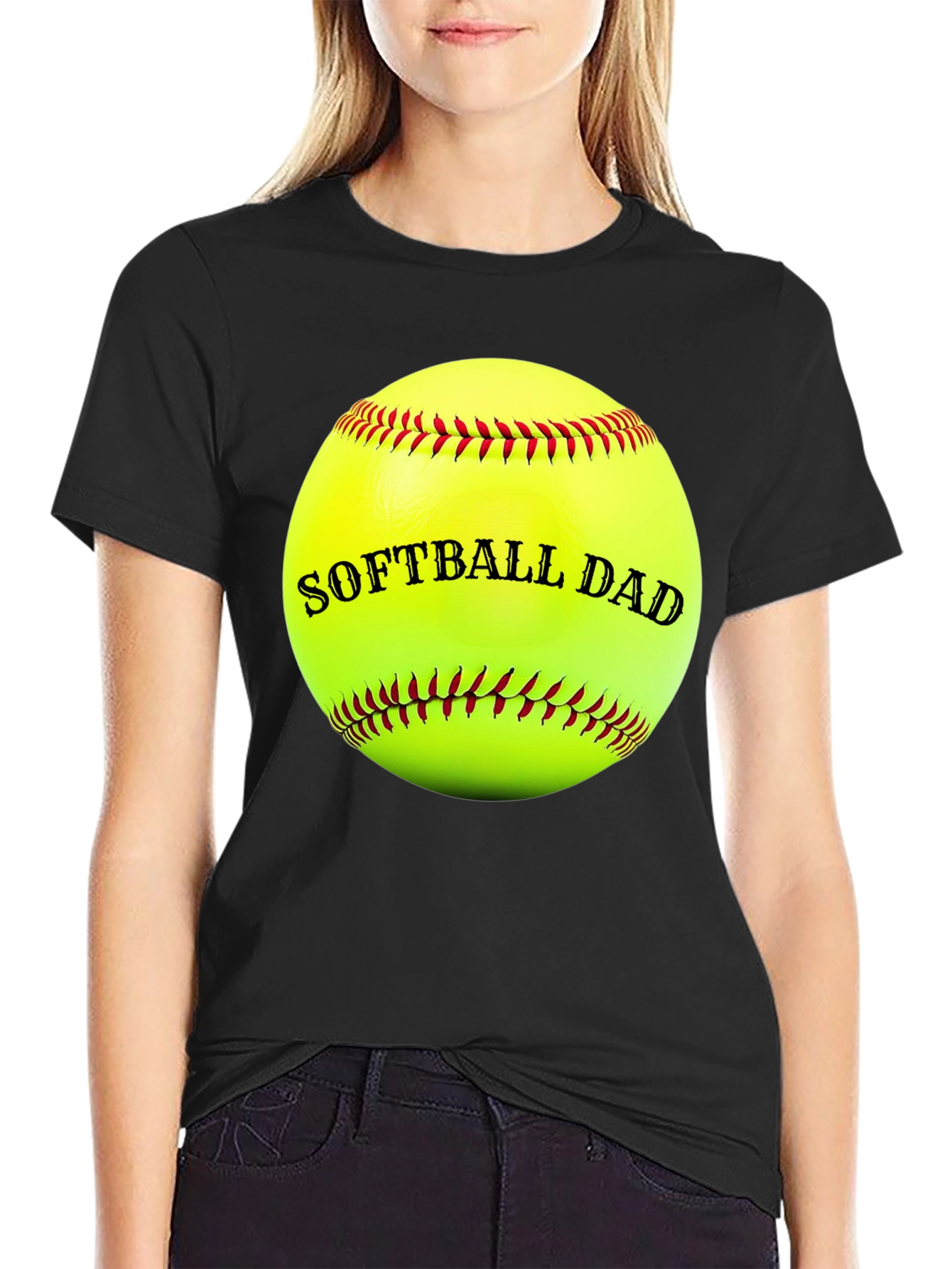 Softball Dad T-Shirt - Black Tee