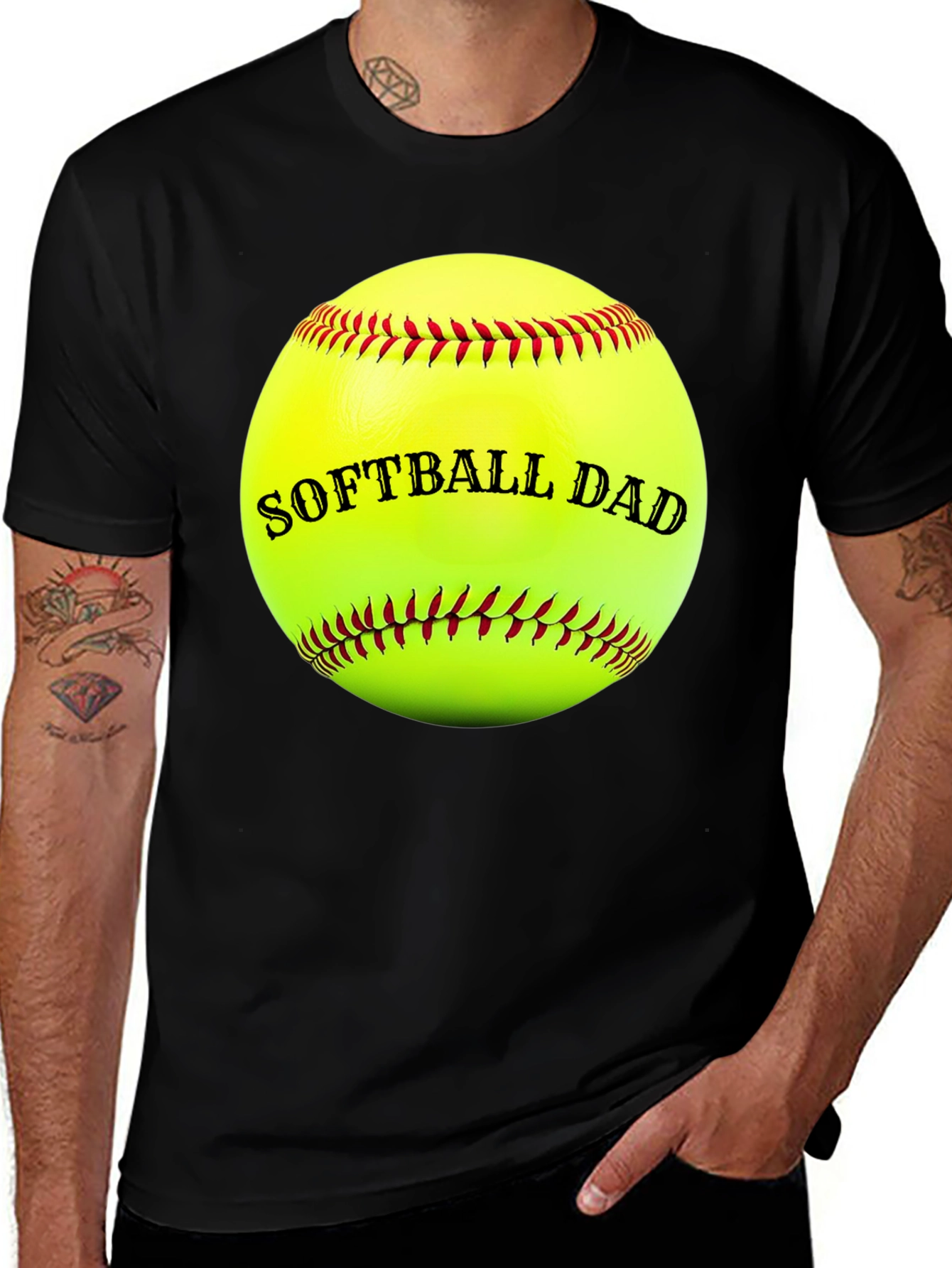 Softball Dad T-Shirt - Black Tee