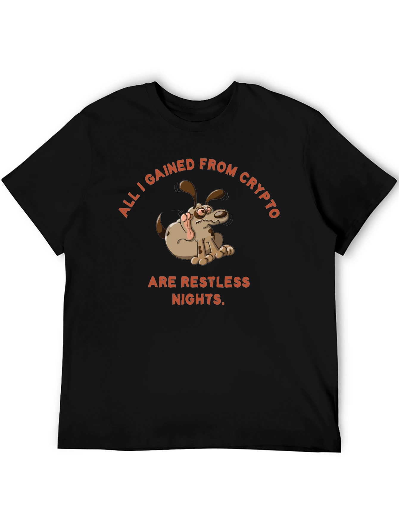 Crypto Restless Nights T-Shirt - Funny Dog Design