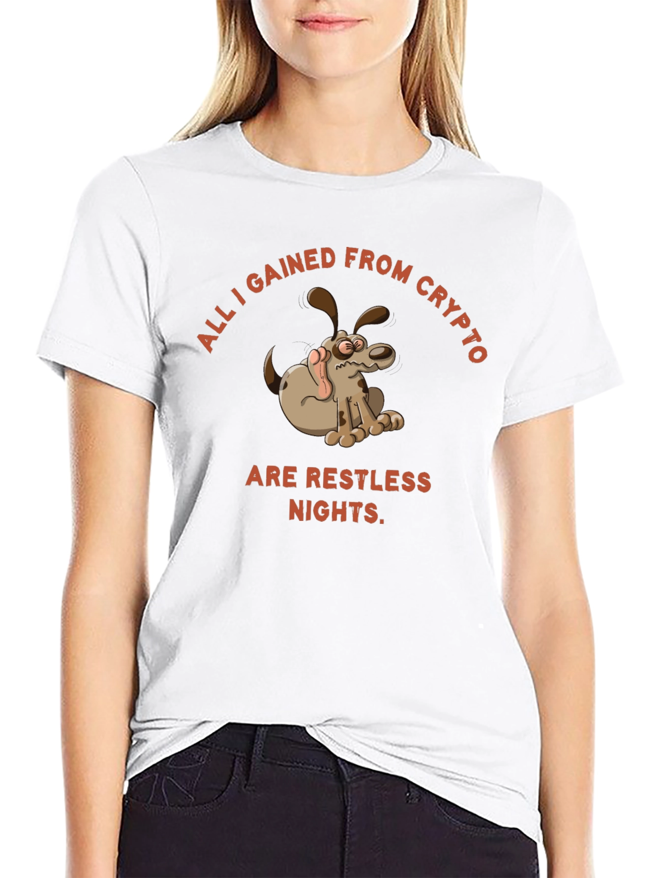 Crypto Restless Nights T-Shirt - Funny Dog Design