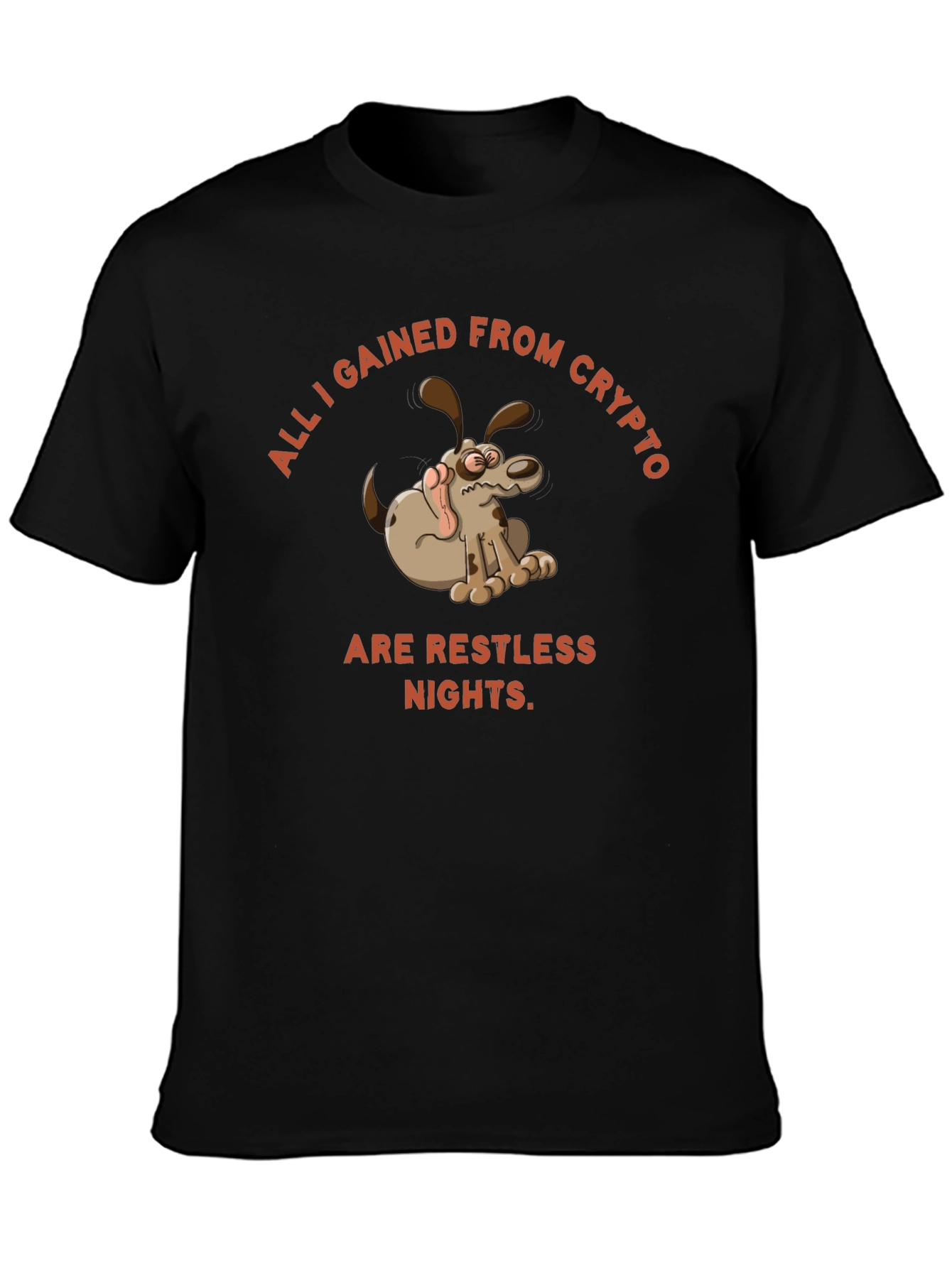 Crypto Restless Nights T-Shirt - Funny Dog Design