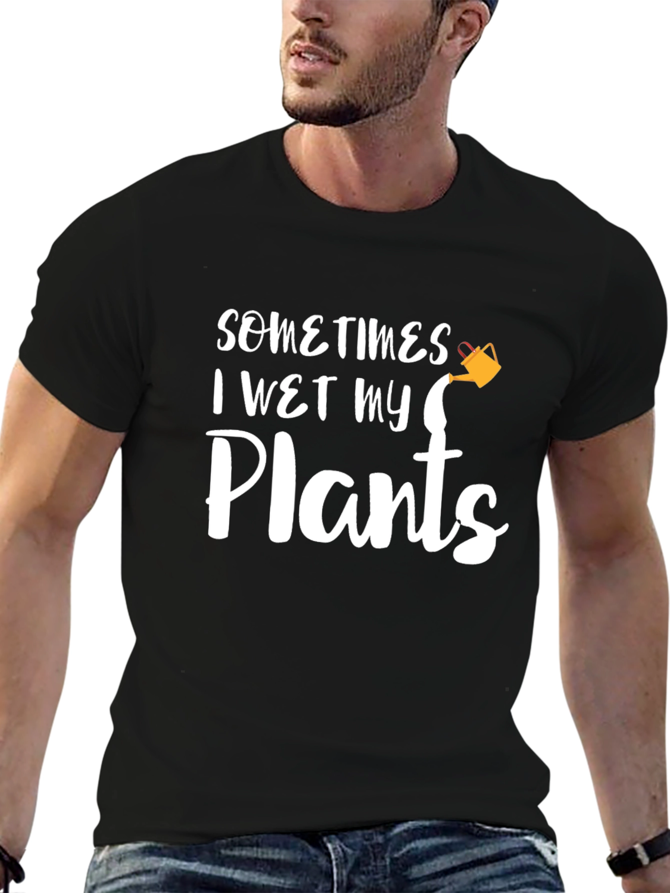 Funny I Wet My Plants Black T-Shirt