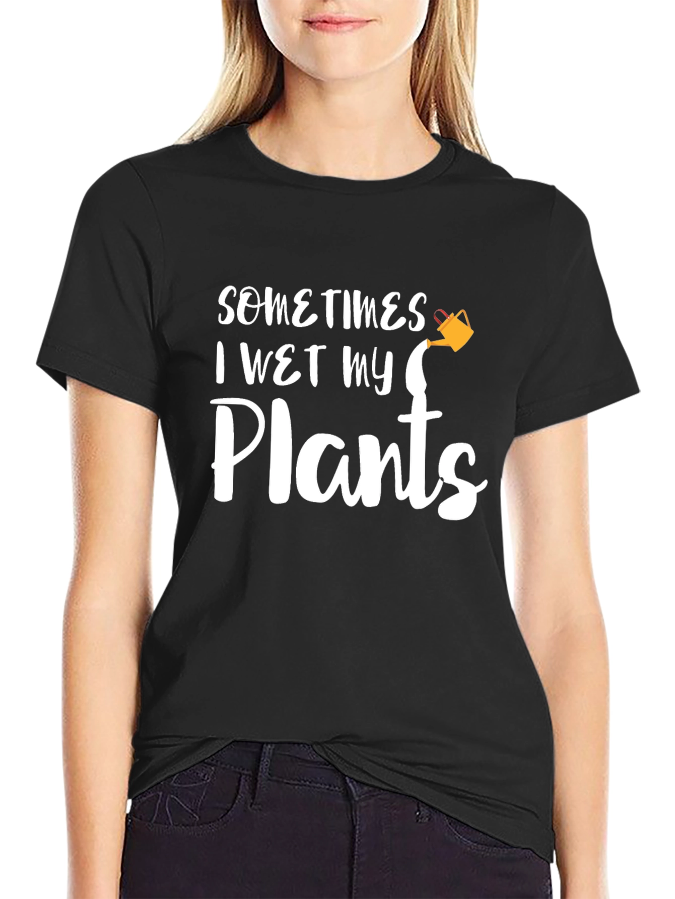 Funny I Wet My Plants Black T-Shirt
