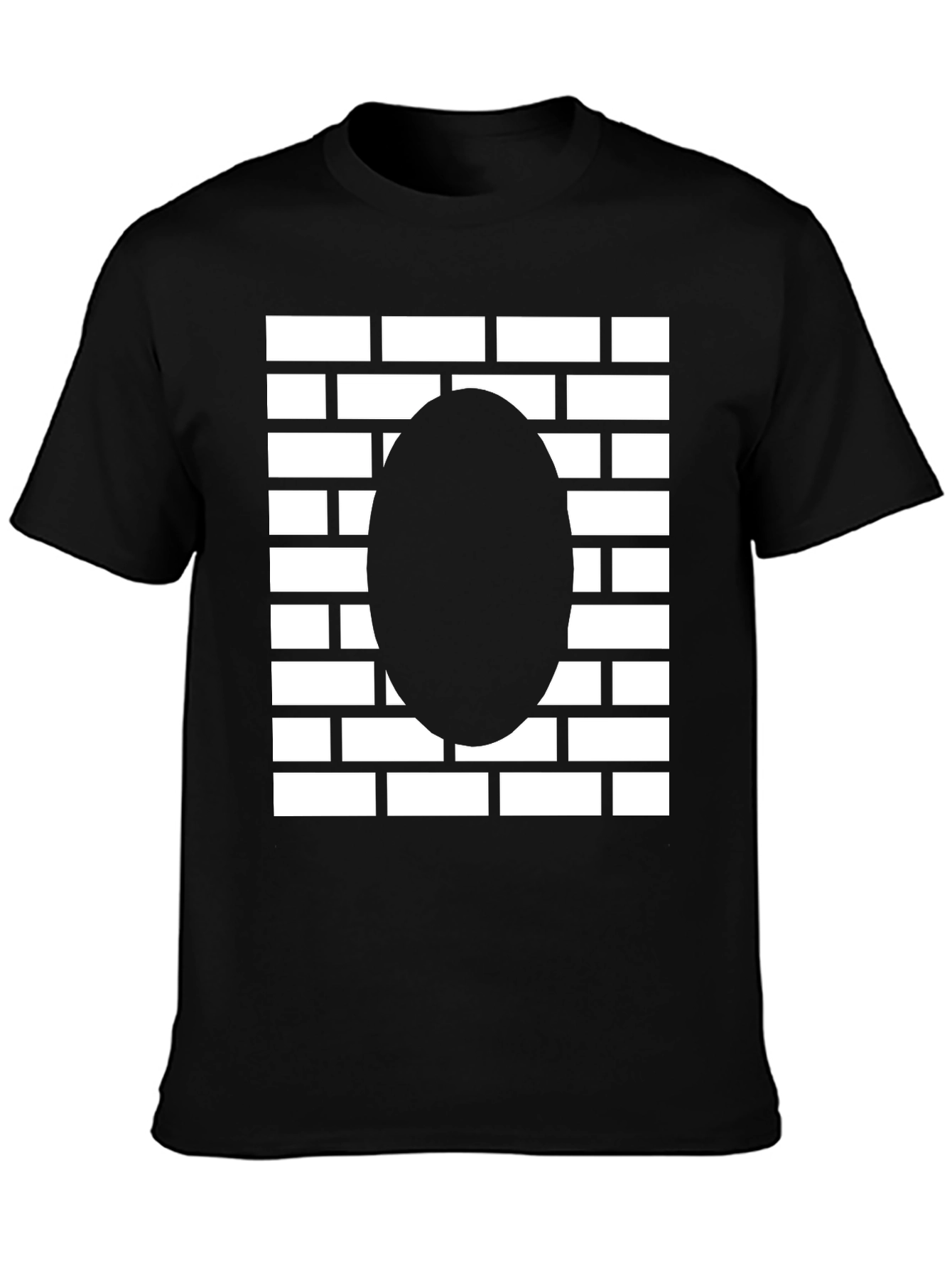 Brick Wall Oval Graphic Tee - Black