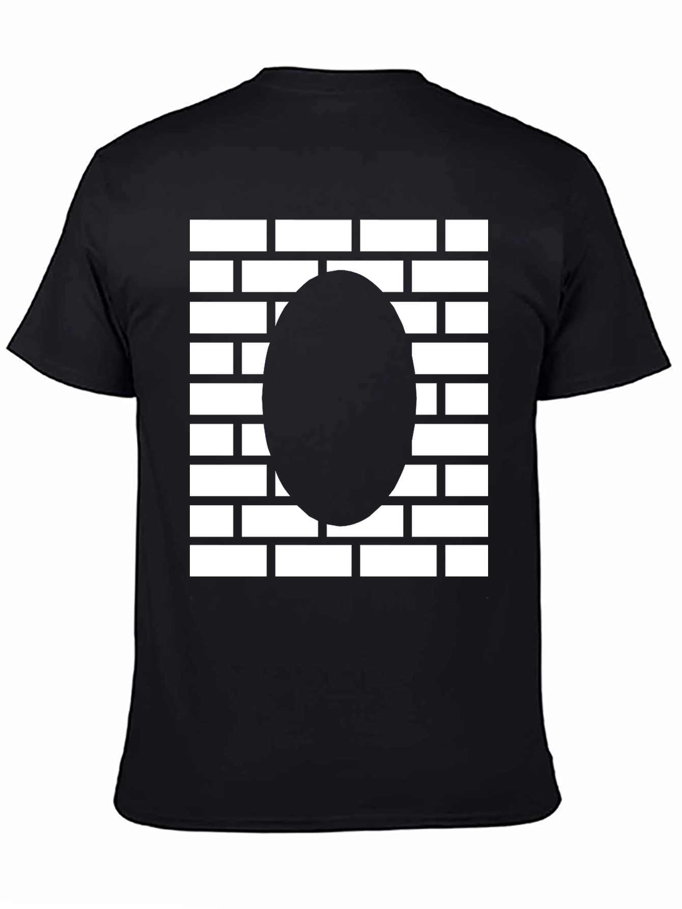 Brick Wall Oval Graphic Tee - Black