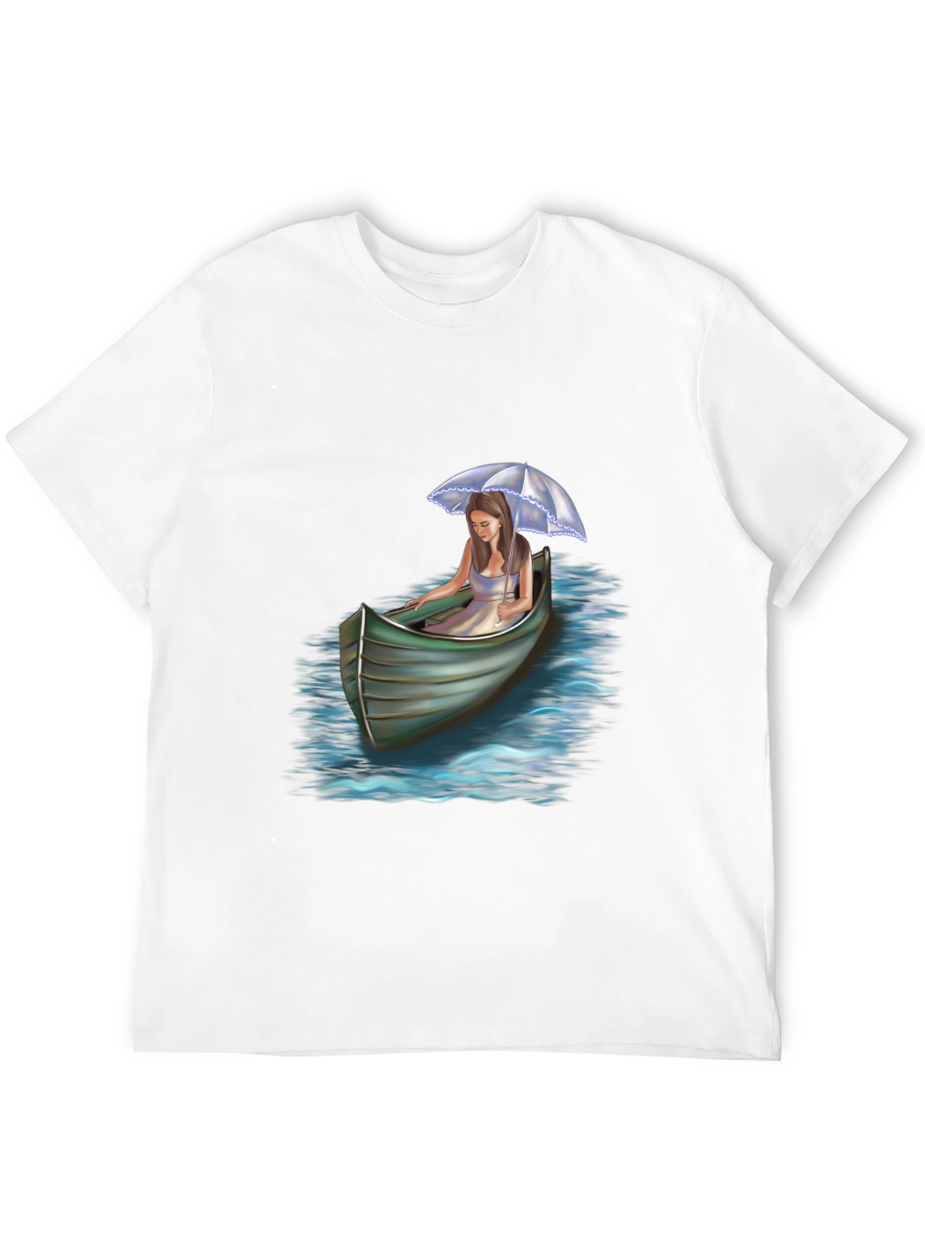 Woman in Boat Graphic Tee - Black