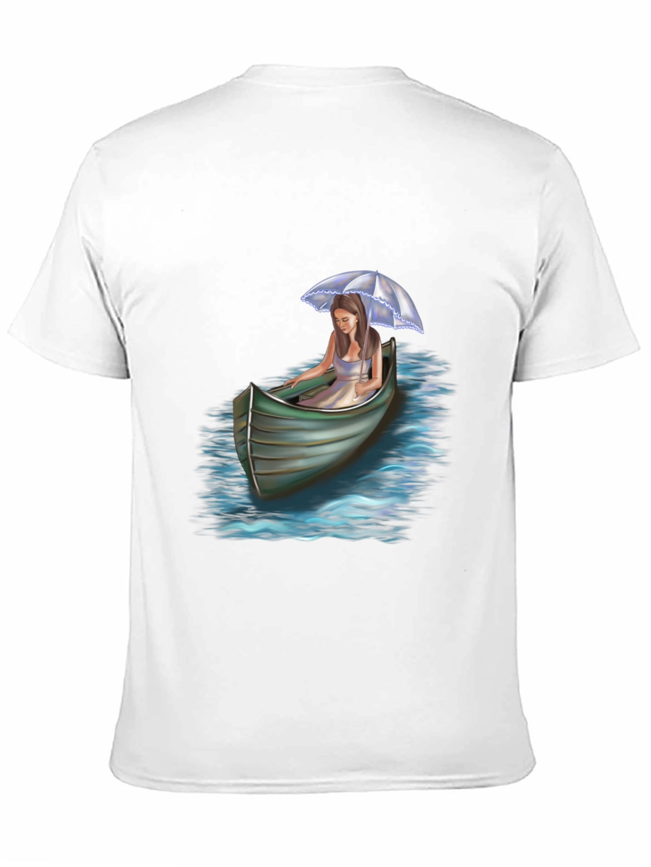 Woman in Boat Graphic Tee - Black