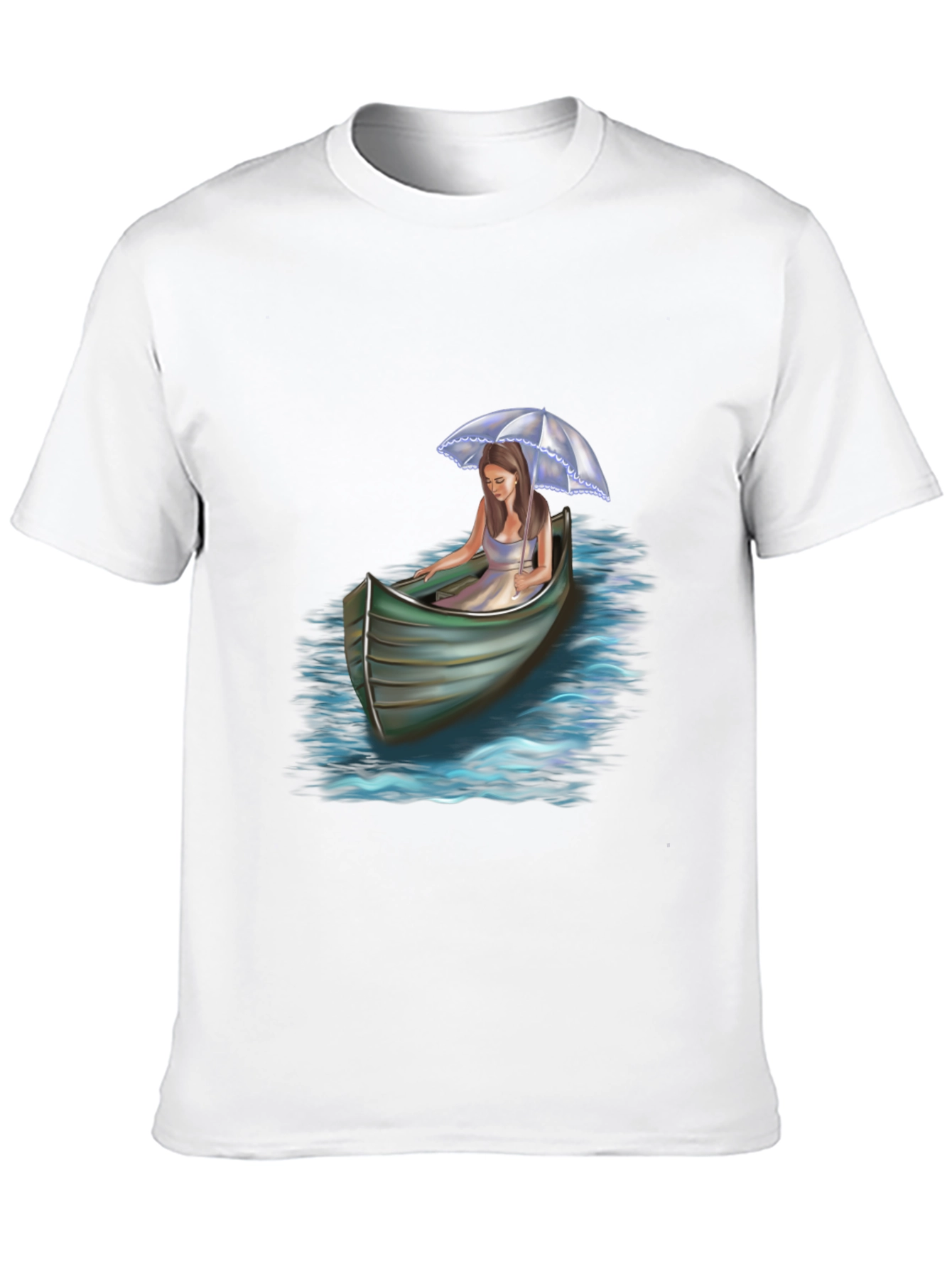 Woman in Boat Graphic Tee - Black