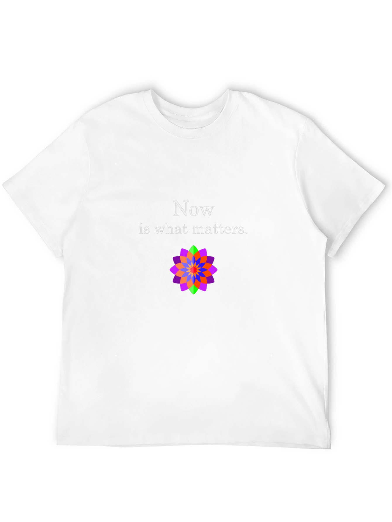 Now Matters Black T-Shirt with Flower Design