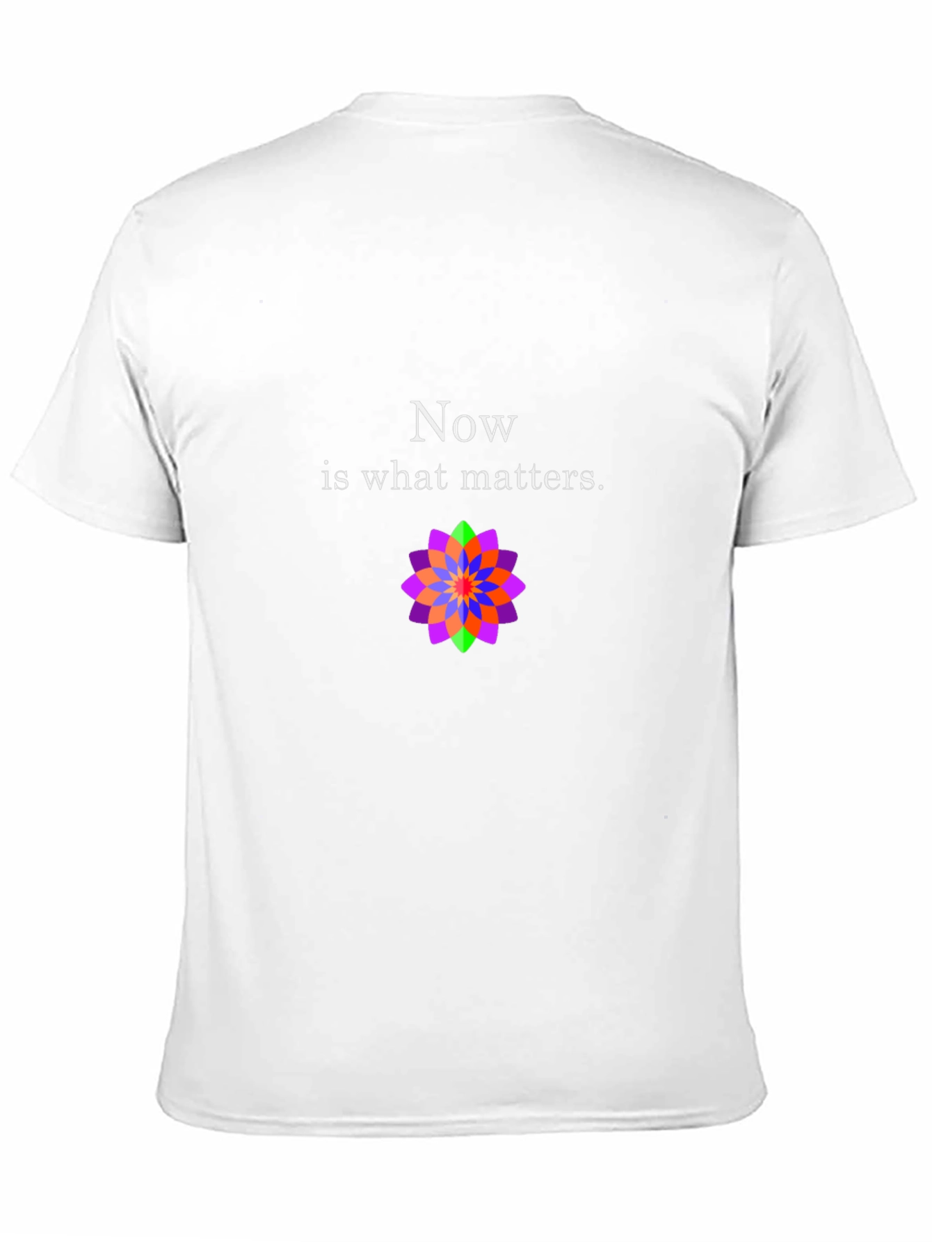 Now Matters Black T-Shirt with Flower Design