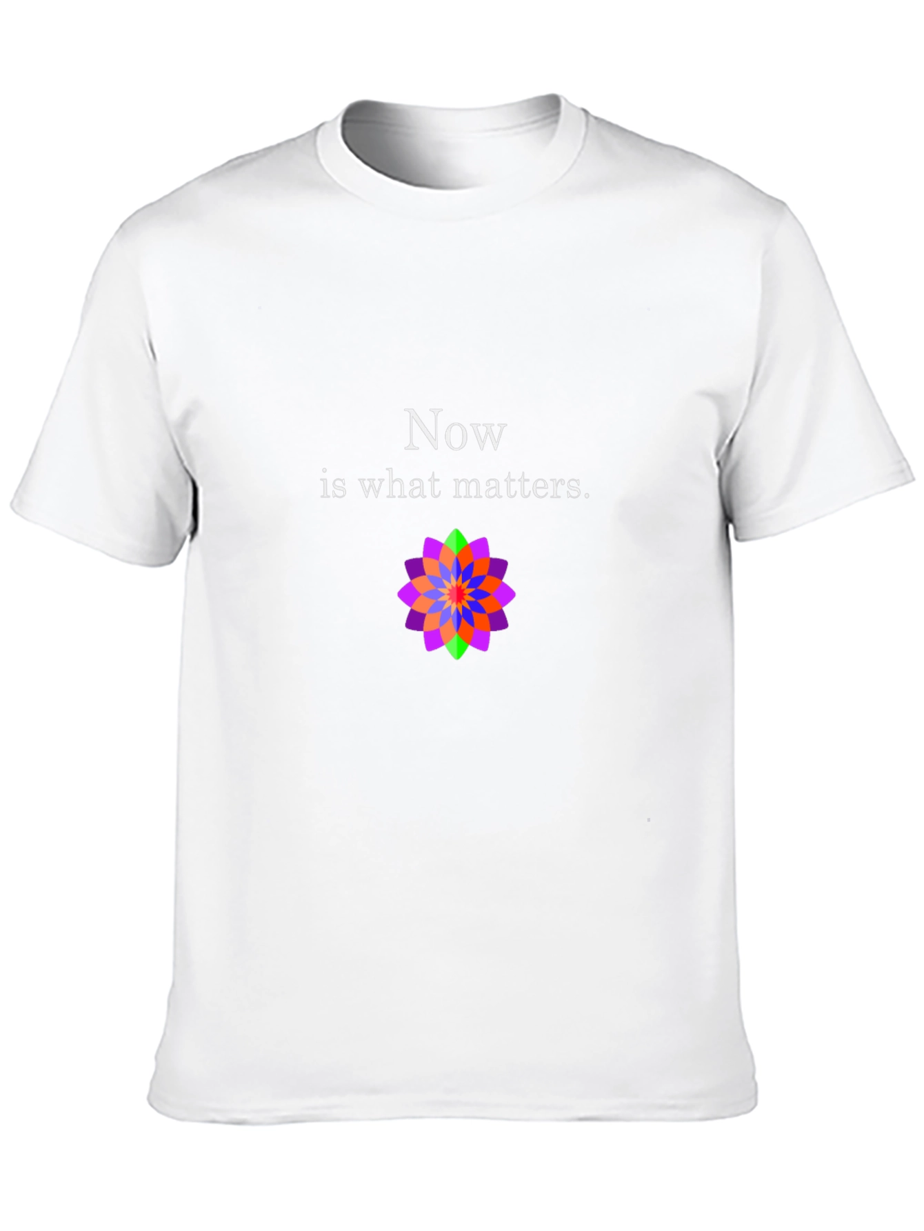 Now Matters Black T-Shirt with Flower Design