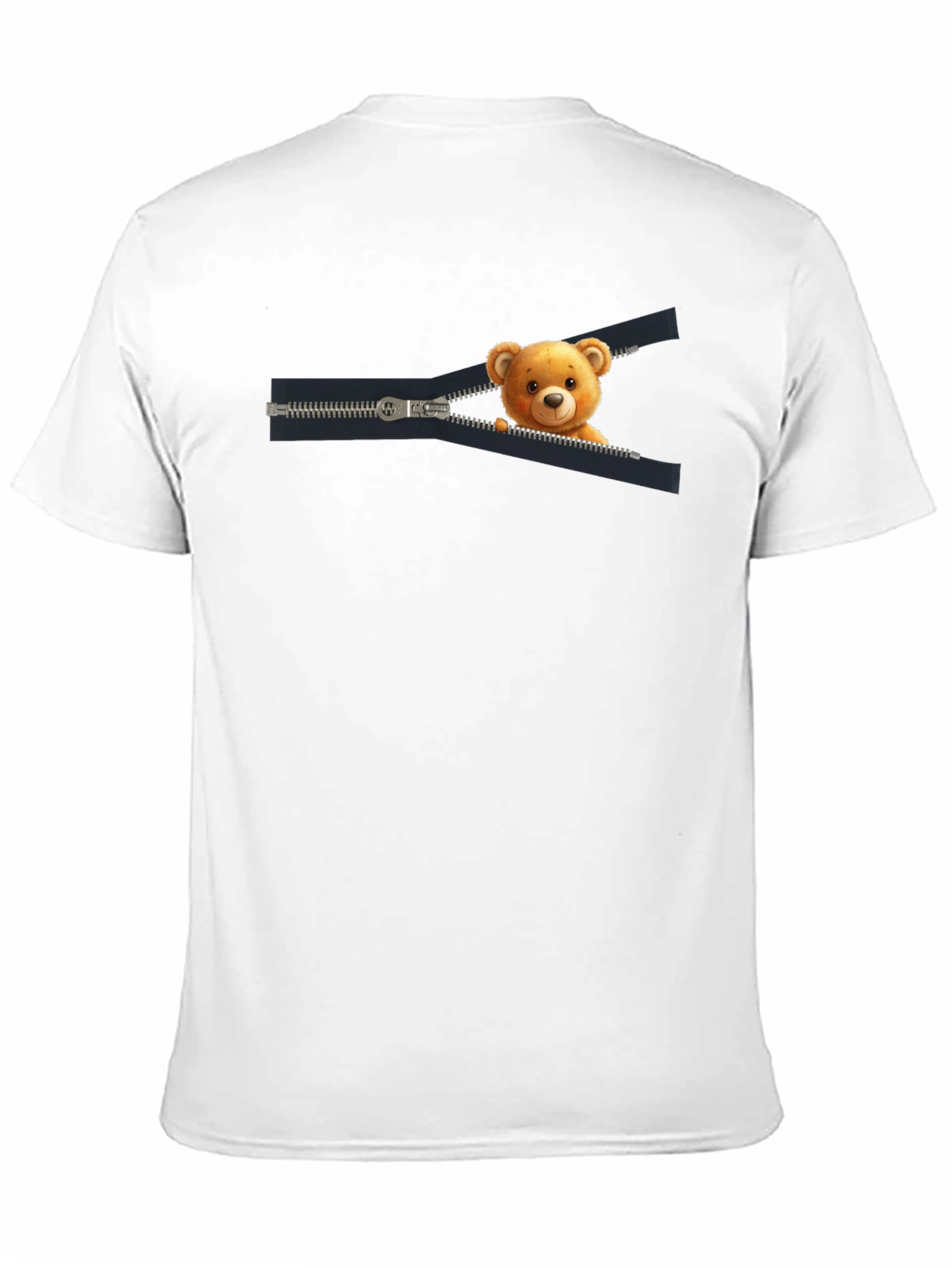 Teddy Bear Zipper T-Shirt - Cute Graphic Tee