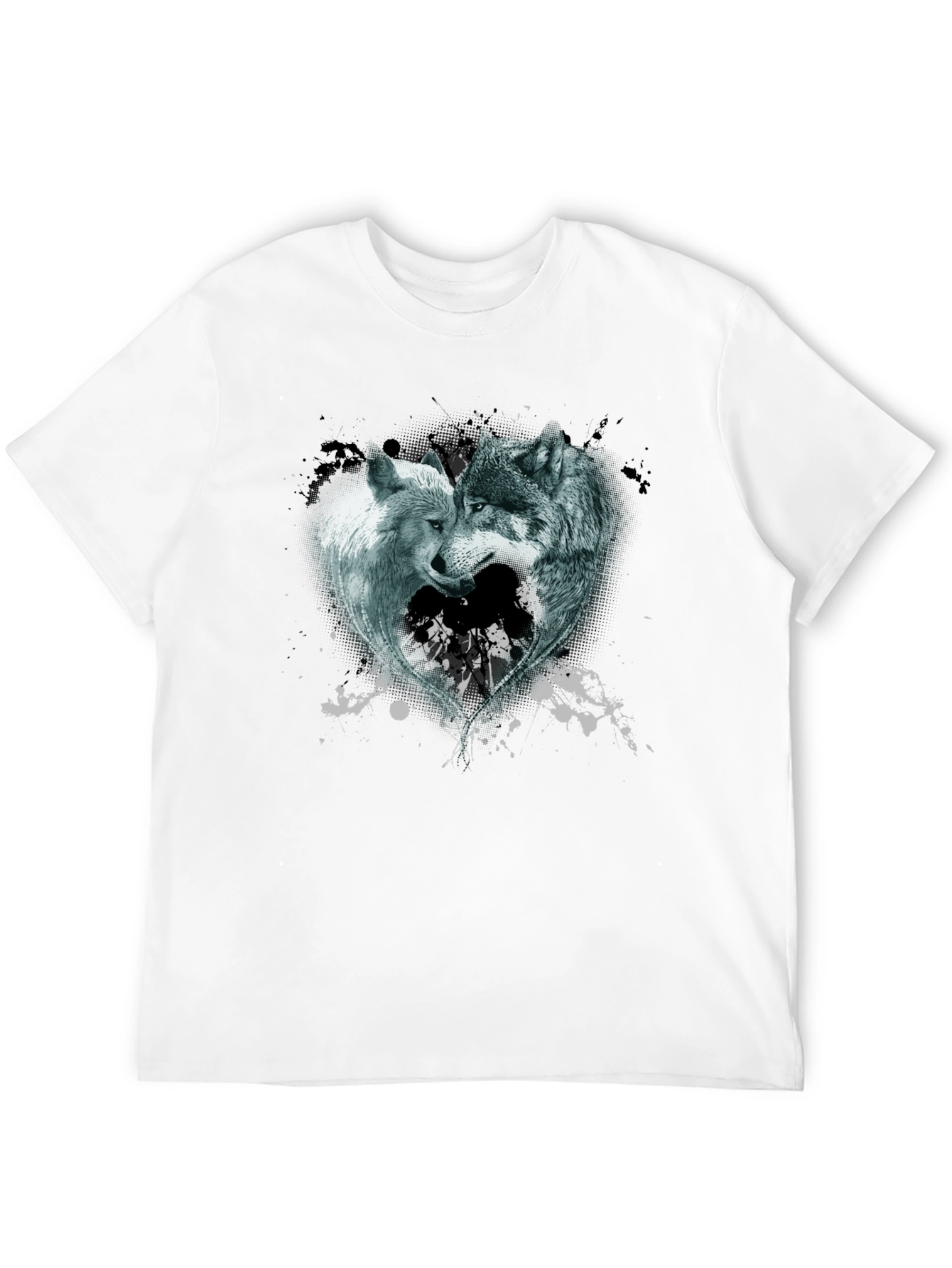 Wolves Heart Graphic Tee - Black