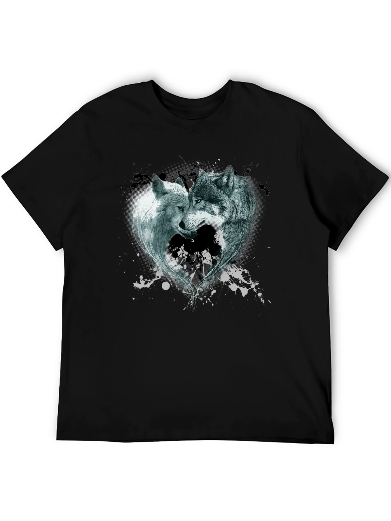 Wolves Heart Graphic Tee - Black