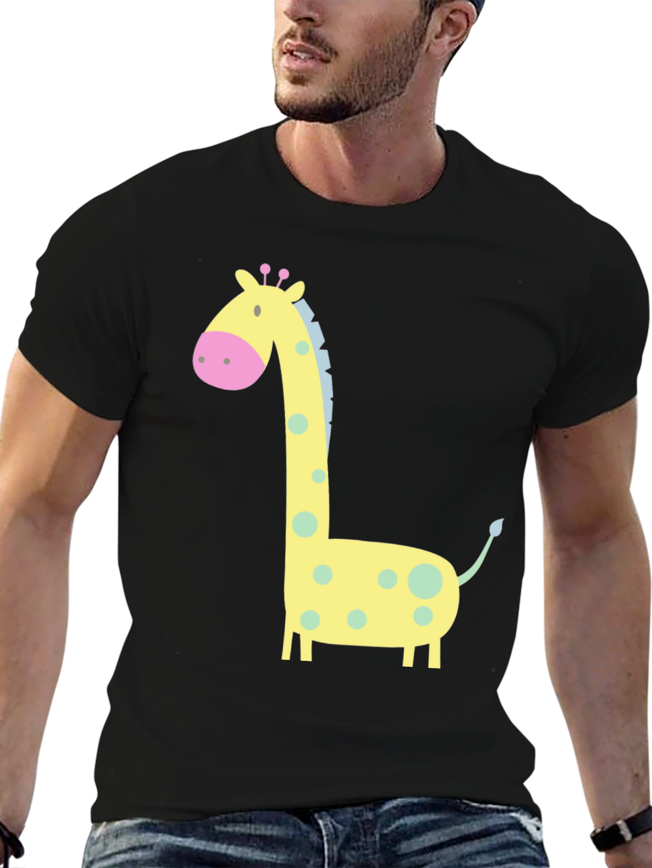 Giraffe Graphic Tee - Cute Cartoon Design