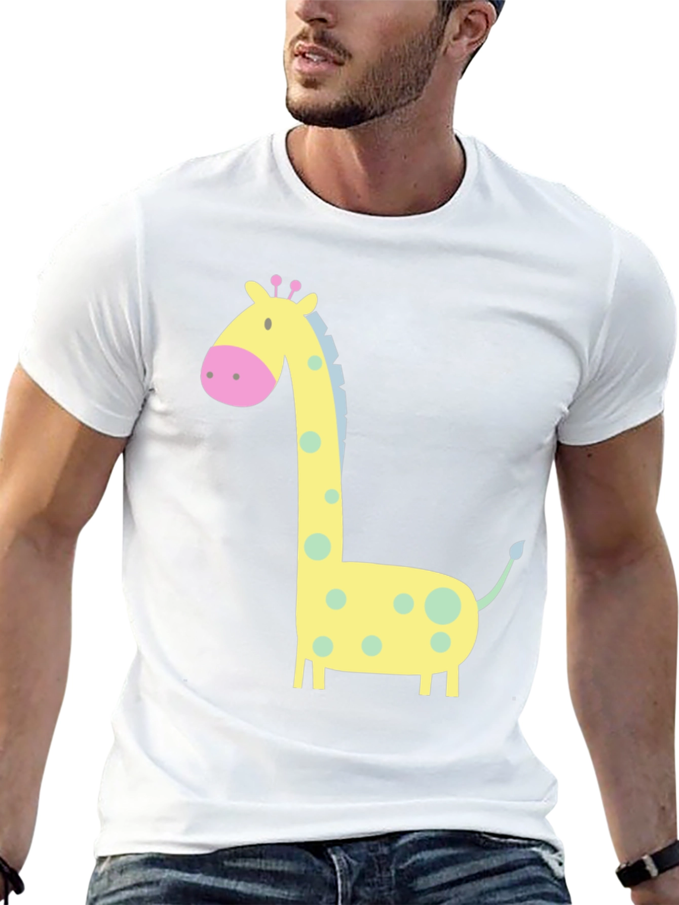 Giraffe Graphic Tee - Cute Cartoon Design