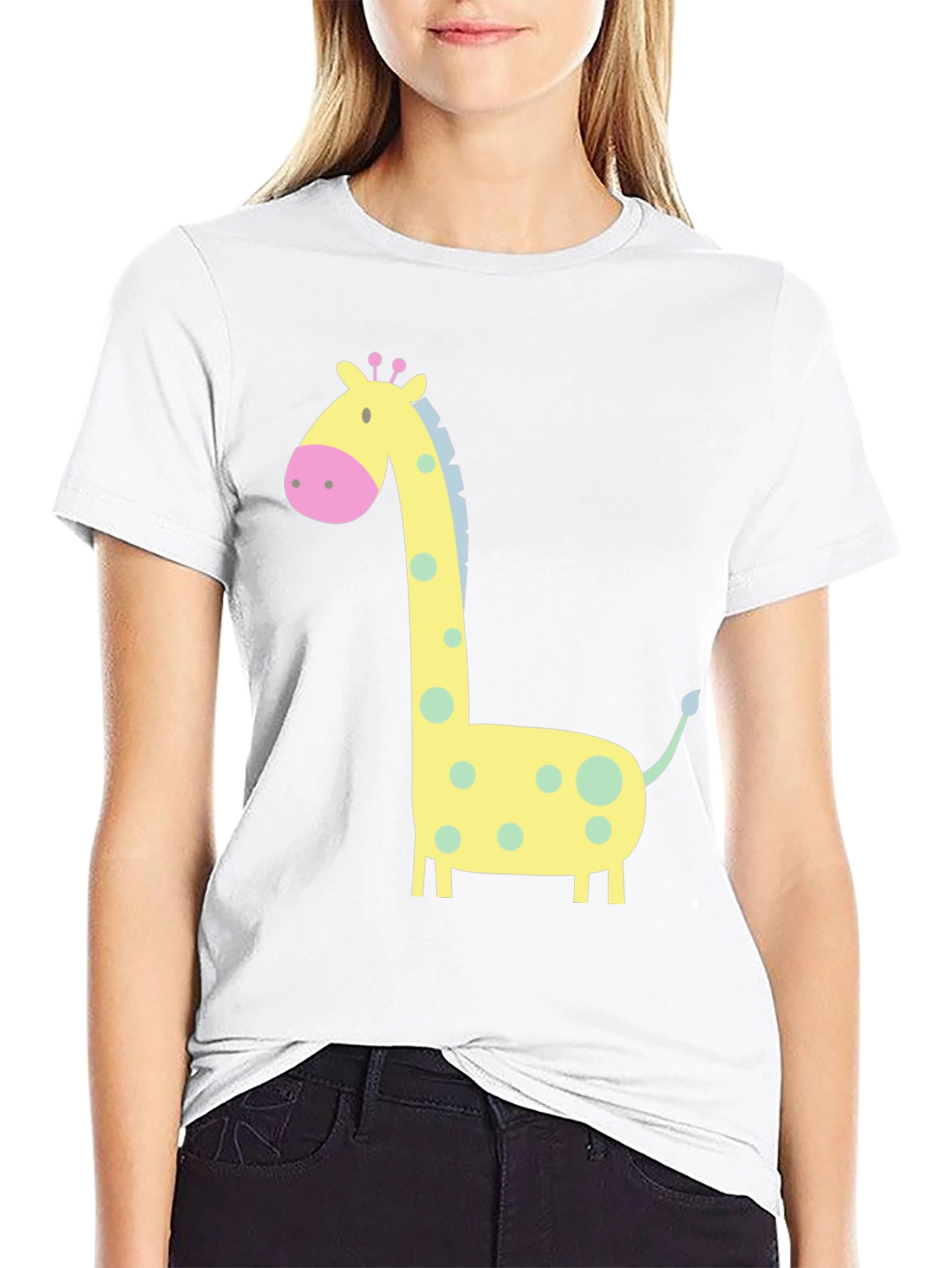 Giraffe Graphic Tee - Cute Cartoon Design