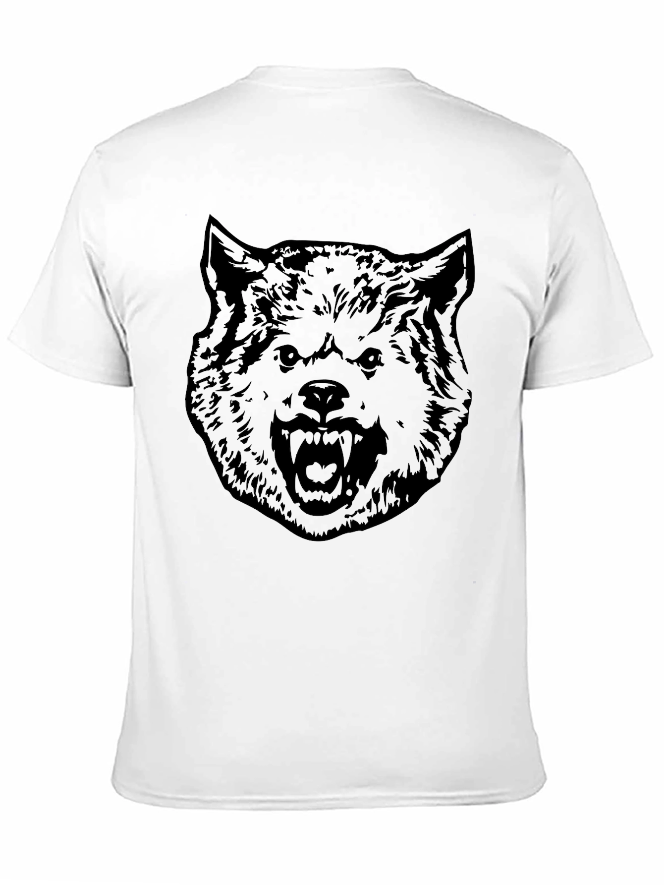 Mens Black Wolf Graphic Print T-Shirt