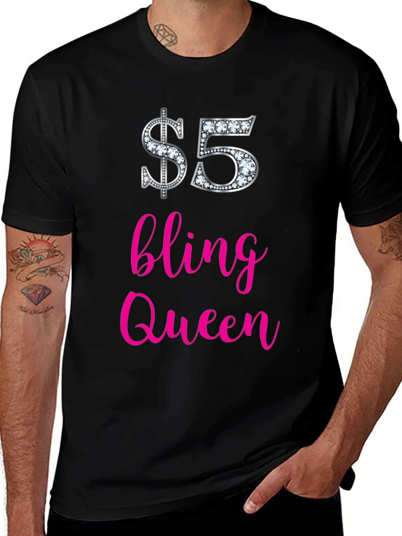 $5 Bling Queen Graphic Tee - Stylish & Fun!