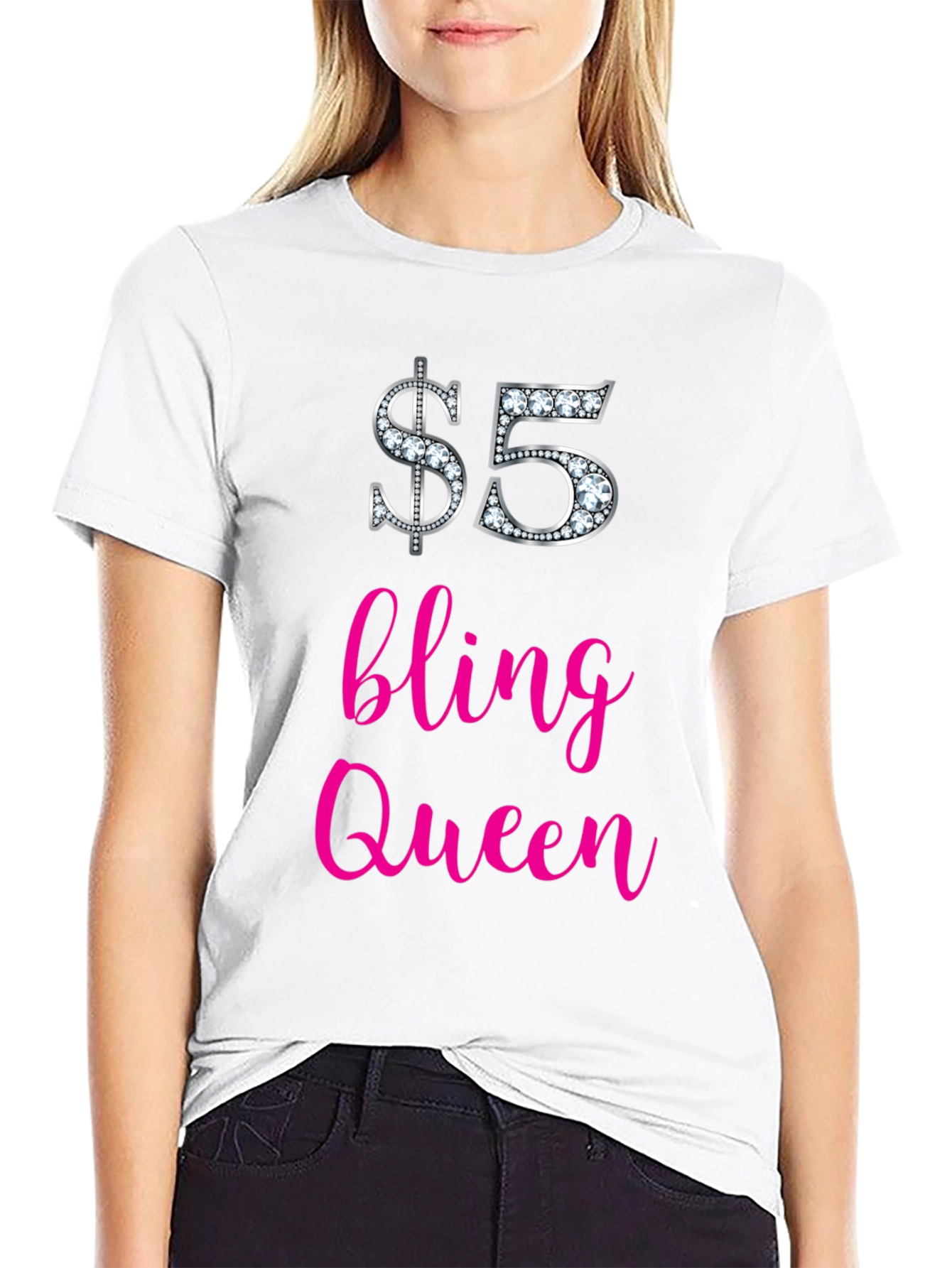 $5 Bling Queen Graphic Tee - Stylish & Fun!