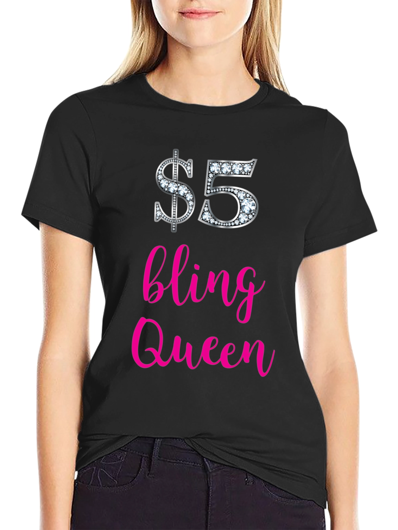 $5 Bling Queen Graphic Tee - Stylish & Fun!