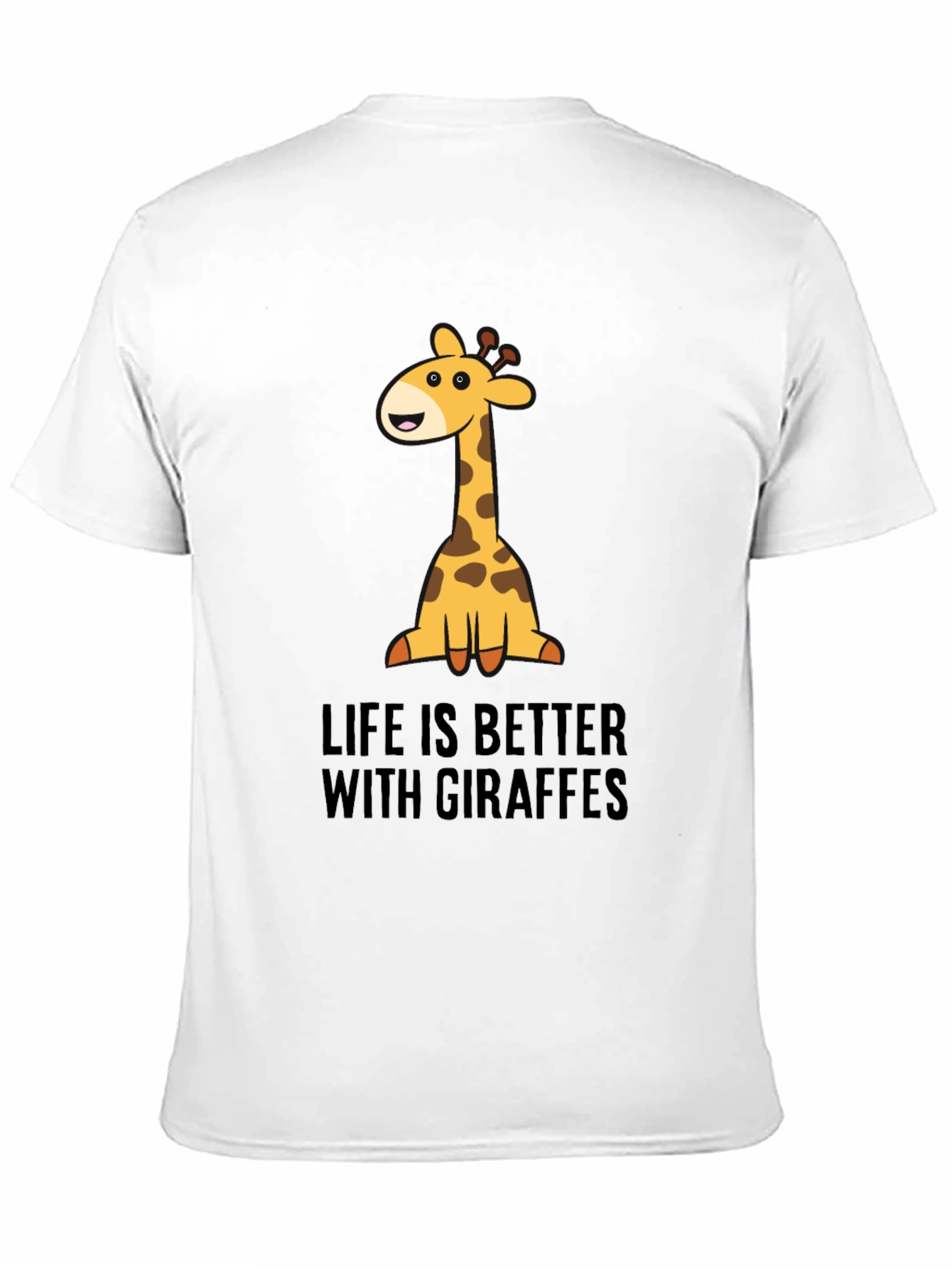 Giraffe Life Graphic Tee - Black Cotton T-Shirt