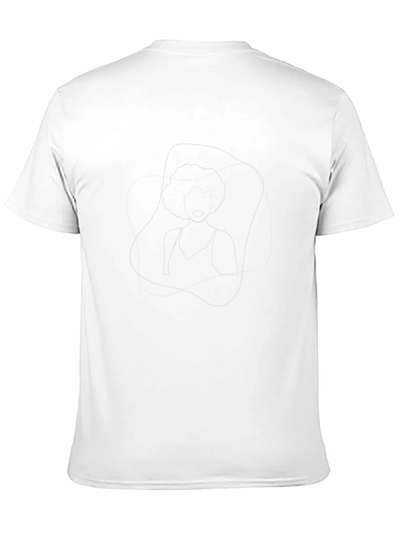 Black Graphic Tee - Afro Line Art