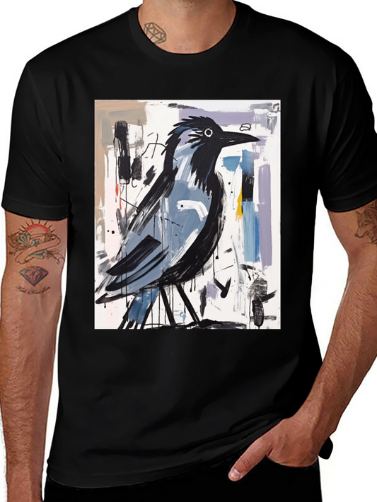 Abstract Crow Graphic Tee - Modern Art T-Shirt