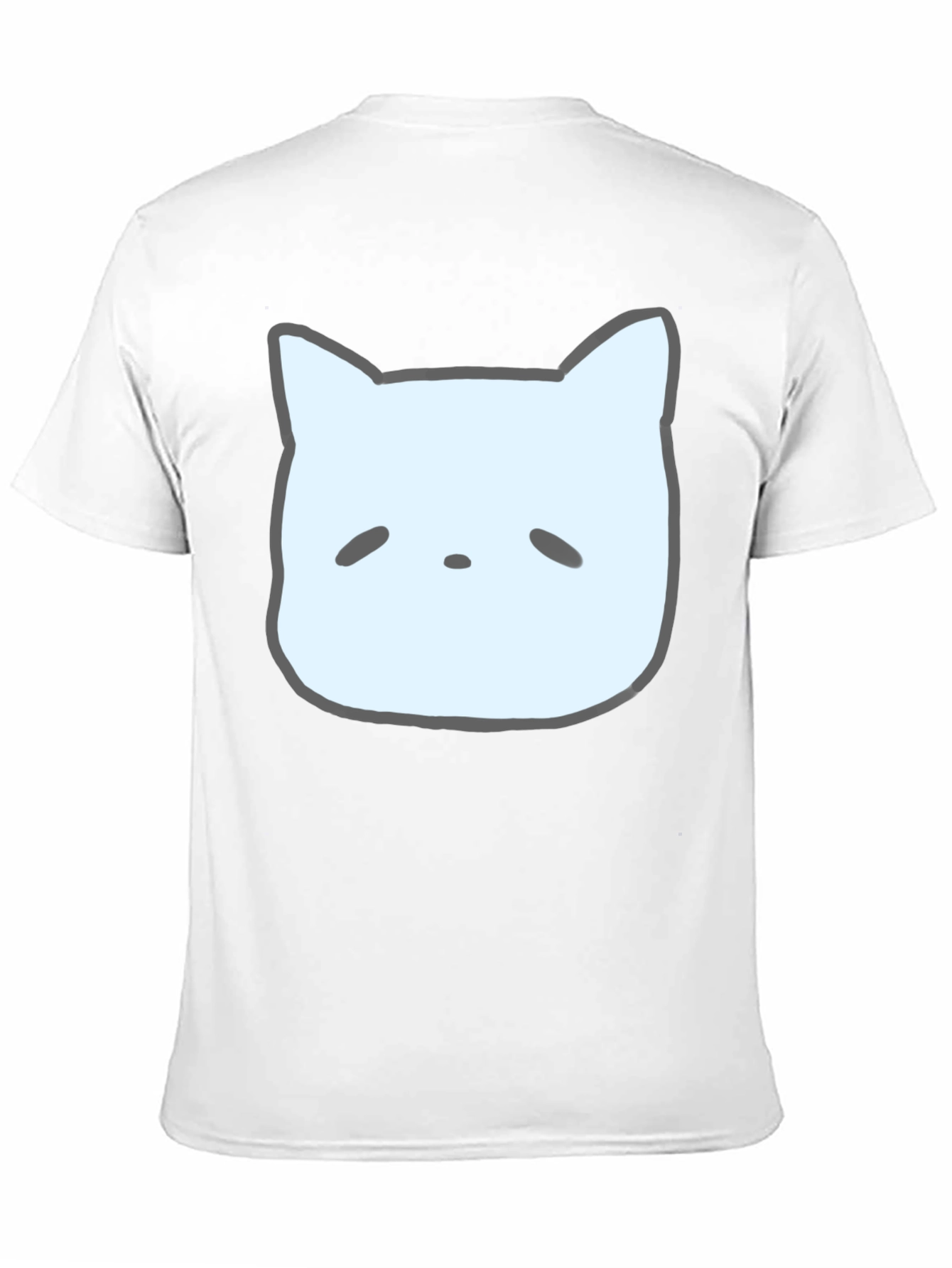 Cute Cat Face Graphic Tee - Casual Black T-Shirt