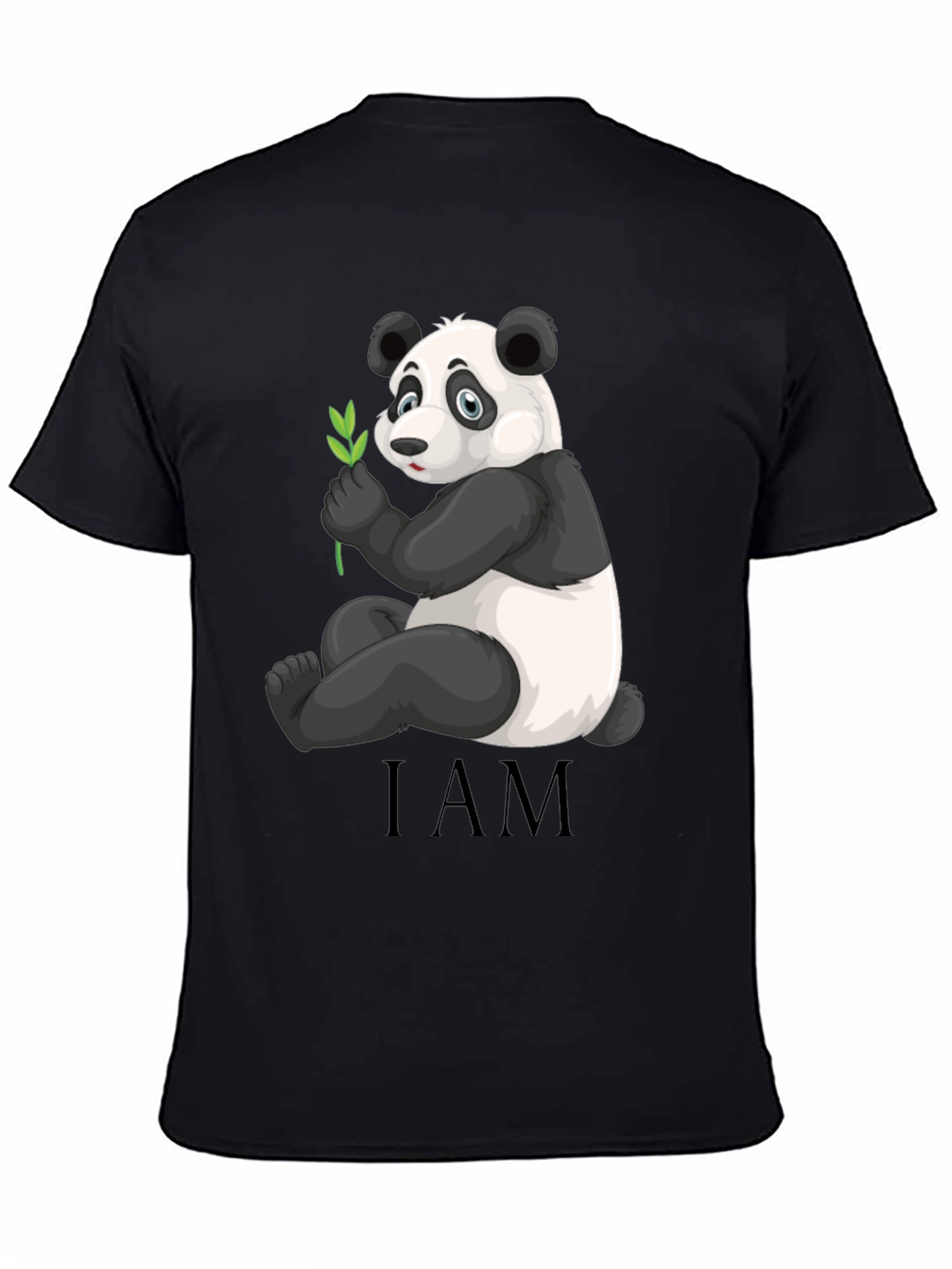 Panda Bear I AM Black Graphic T-Shirt