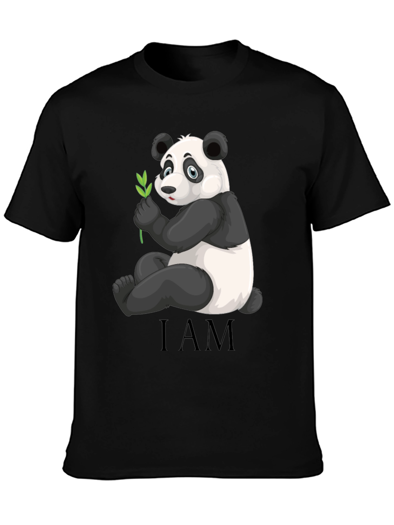 Panda Bear I AM Black Graphic T-Shirt